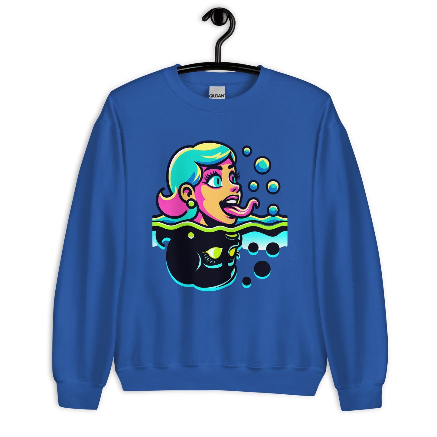 Unisex Neon Bold Lady Sweatshirt - Mirrored Design | Warm & Soft - Sublimegifts4u.com