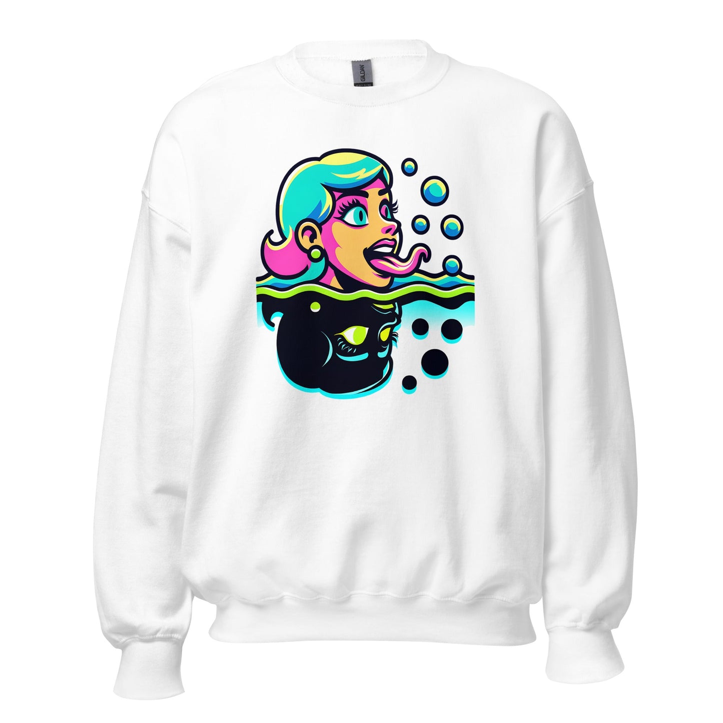 Unisex Neon Bold Lady Sweatshirt - Mirrored Design | Warm & Soft - Sublimegifts4u.com