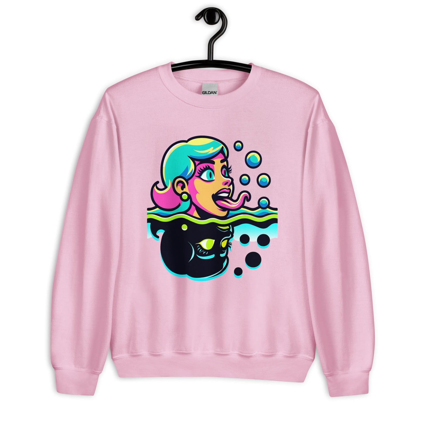 Unisex Neon Bold Lady Sweatshirt - Mirrored Design | Warm & Soft - Sublimegifts4u.com