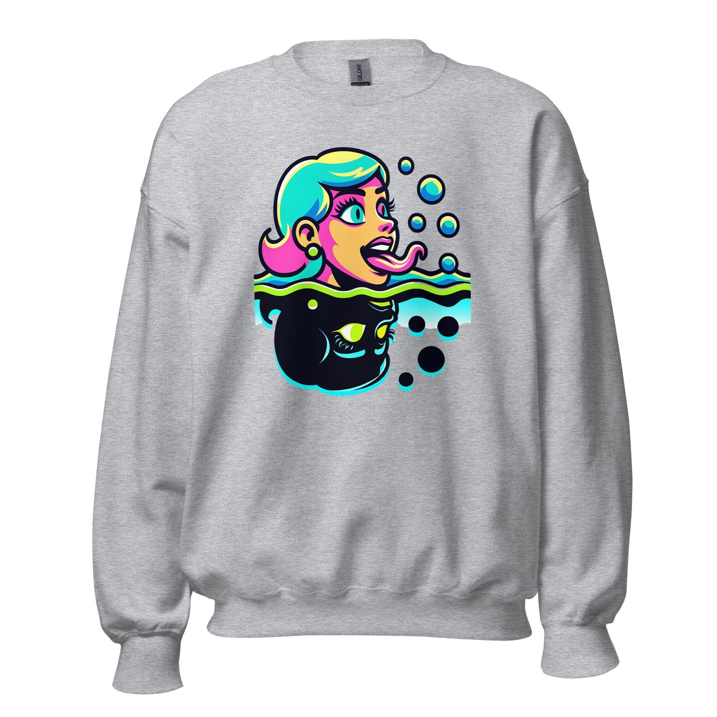 Unisex Neon Bold Lady Sweatshirt - Mirrored Design | Warm & Soft - Sublimegifts4u.com