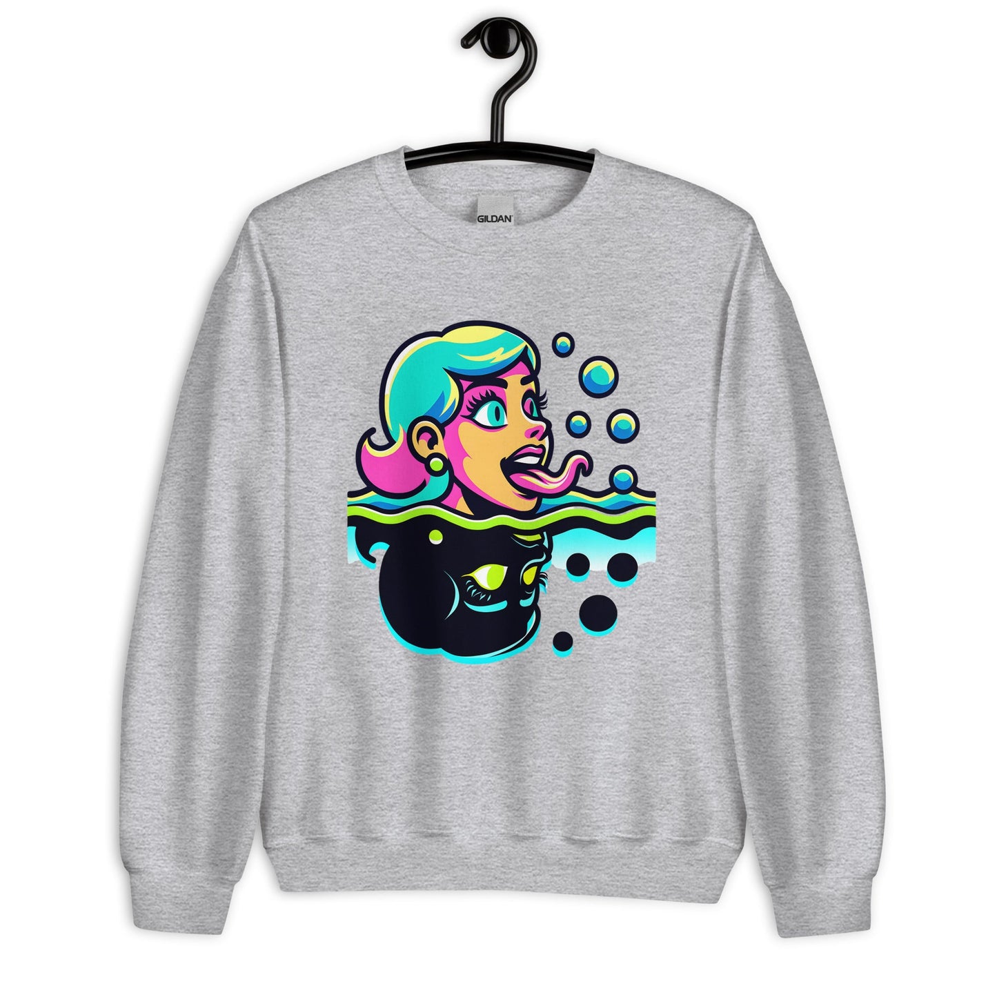 Unisex Neon Bold Lady Sweatshirt - Mirrored Design | Warm & Soft - Sublimegifts4u.com