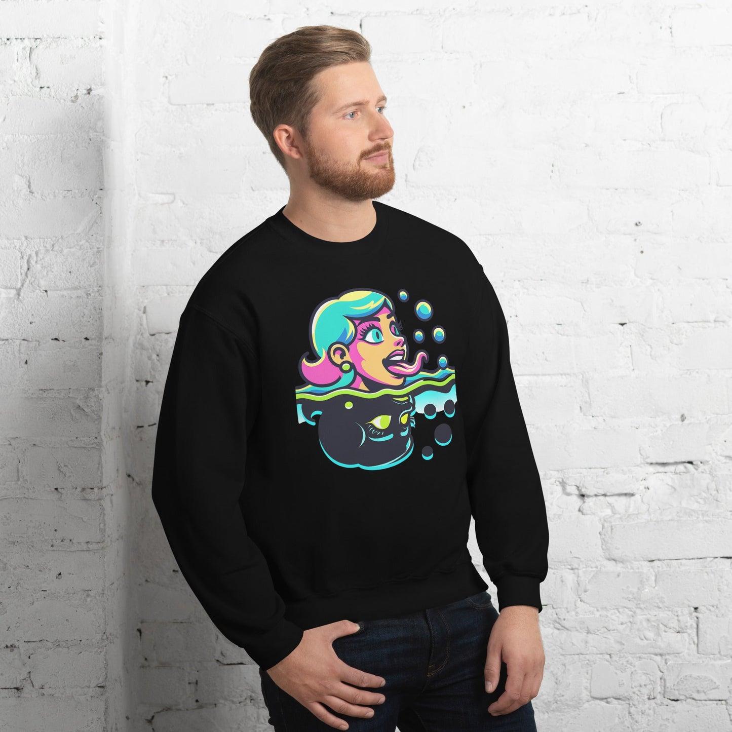 Unisex Neon Bold Lady Sweatshirt - Mirrored Design | Warm & Soft - Sublimegifts4u.com