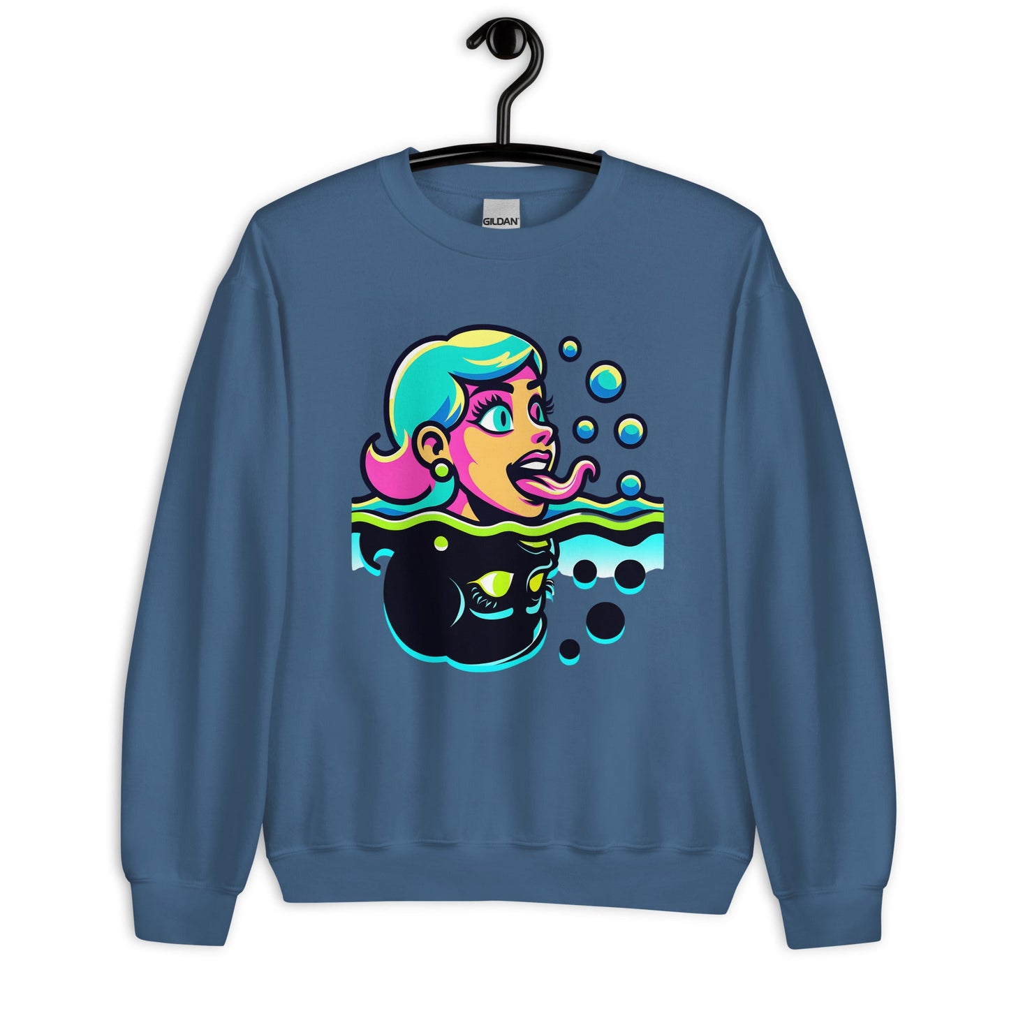 Unisex Neon Bold Lady Sweatshirt - Mirrored Design | Warm & Soft - Sublimegifts4u.com