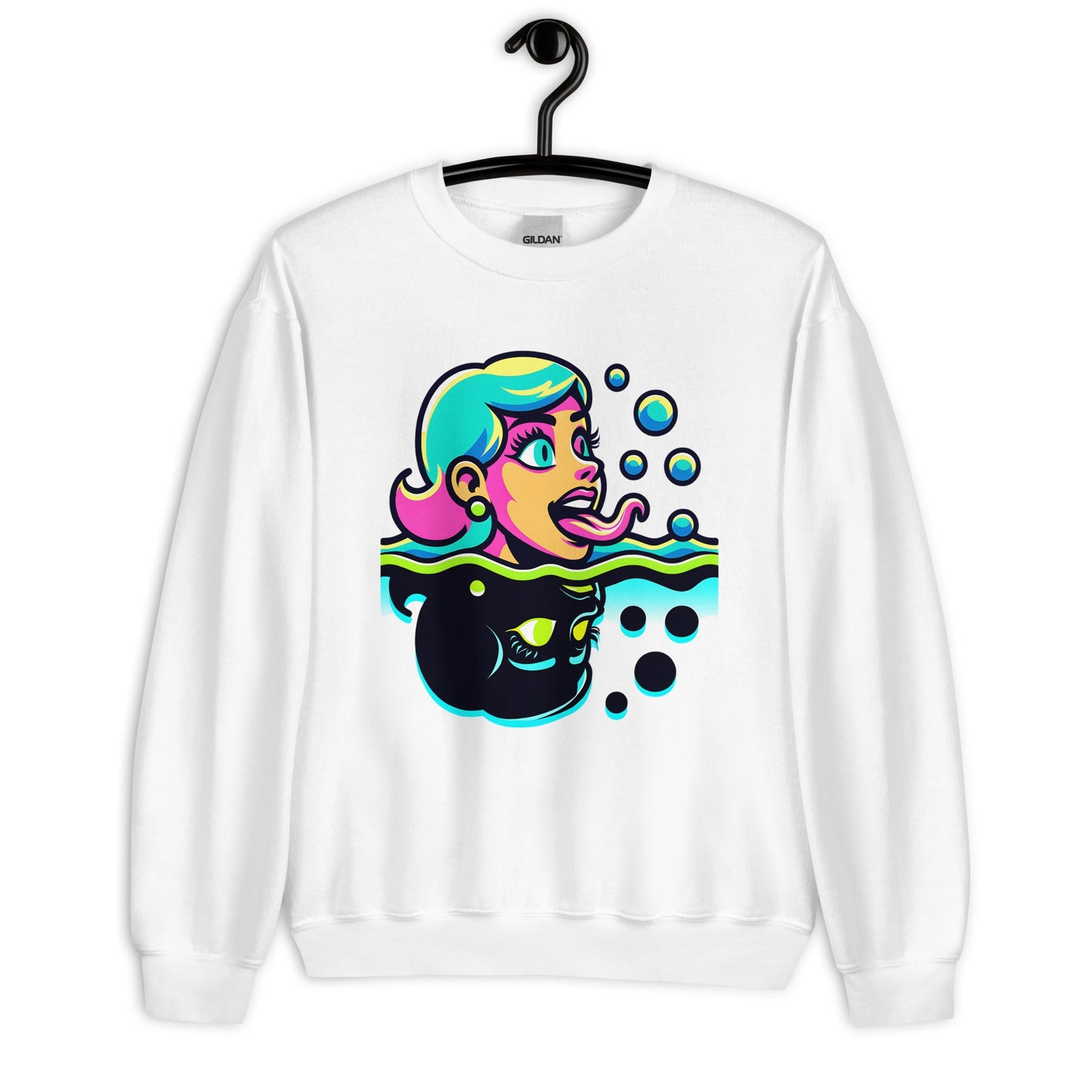 Unisex Neon Bold Lady Sweatshirt - Mirrored Design | Warm & Soft - Sublimegifts4u.com