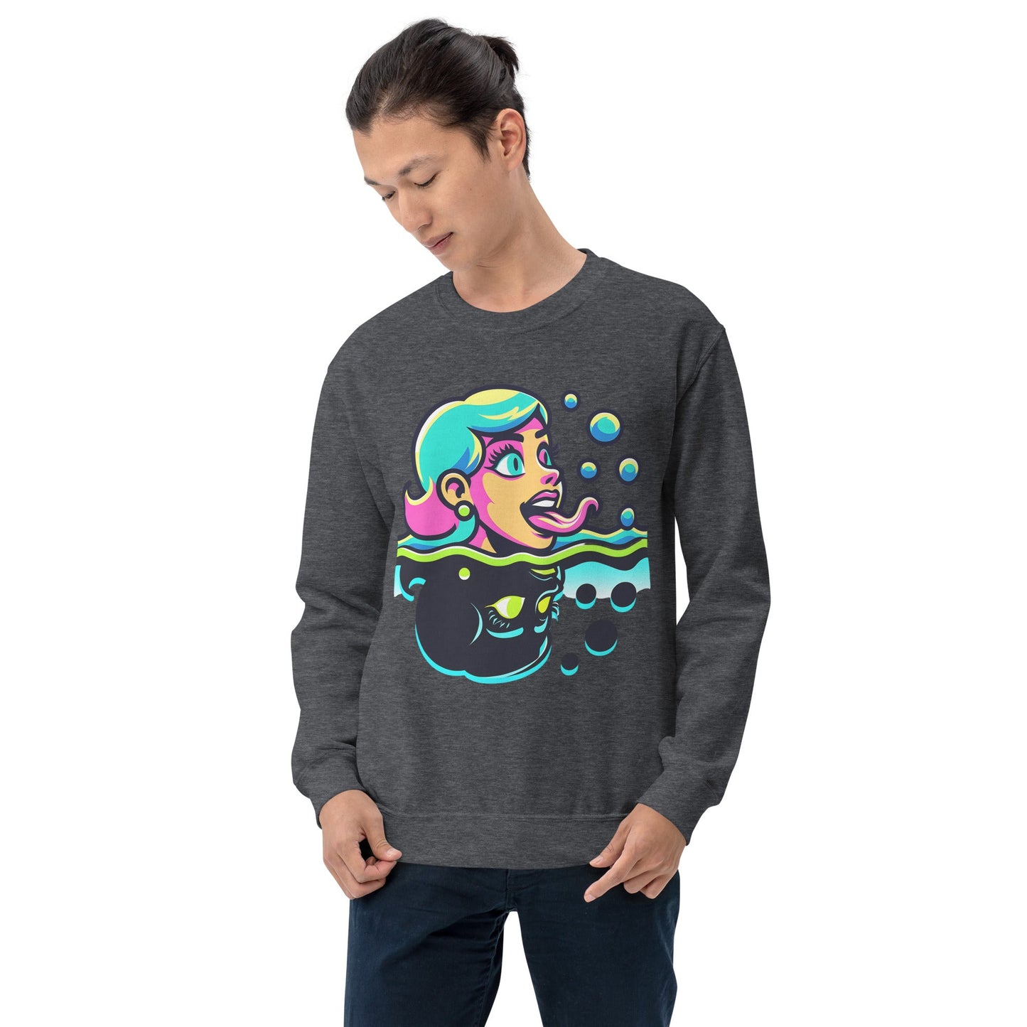 Unisex Neon Bold Lady Sweatshirt - Mirrored Design | Warm & Soft - Sublimegifts4u.com