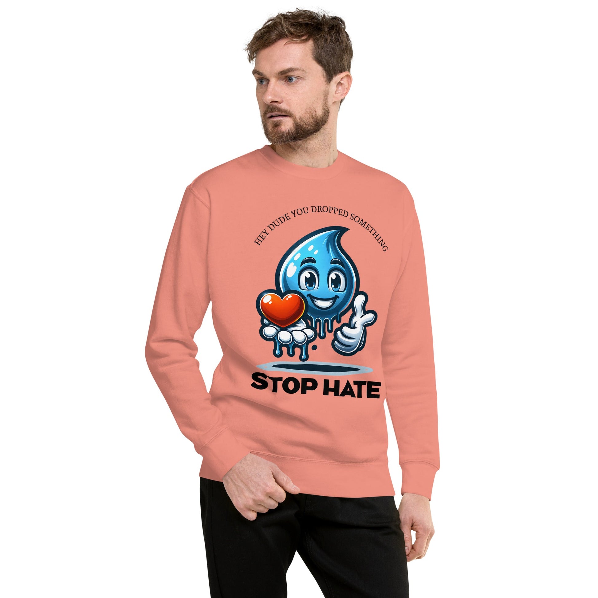 Unisex Sweatshirt - Blue Emoji "Dude, You Dropped Something" | Stop Hate | Soft & Cozy - Sublimegifts4u.com