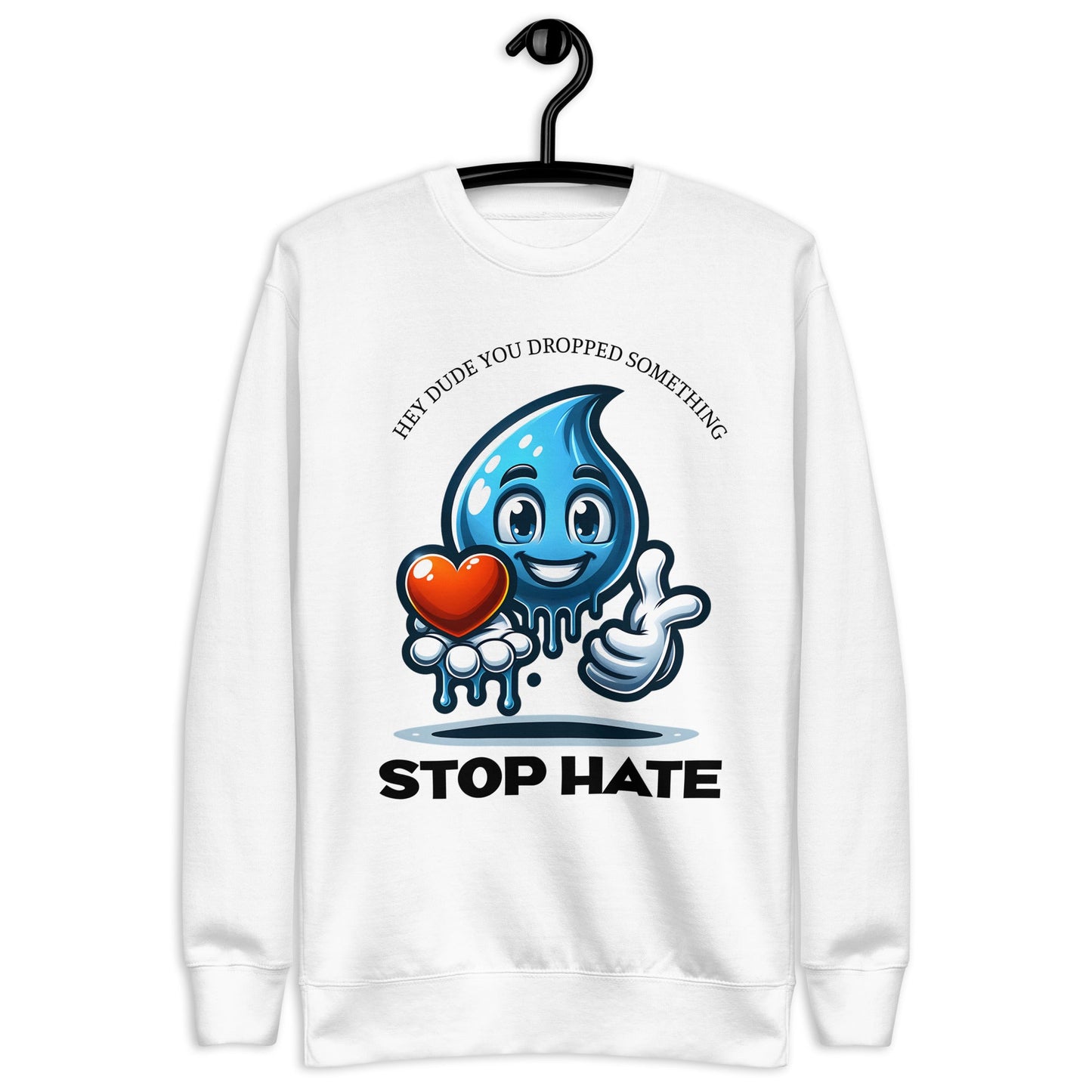 Unisex Sweatshirt - Blue Emoji "Dude, You Dropped Something" | Stop Hate | Soft & Cozy - Sublimegifts4u.com