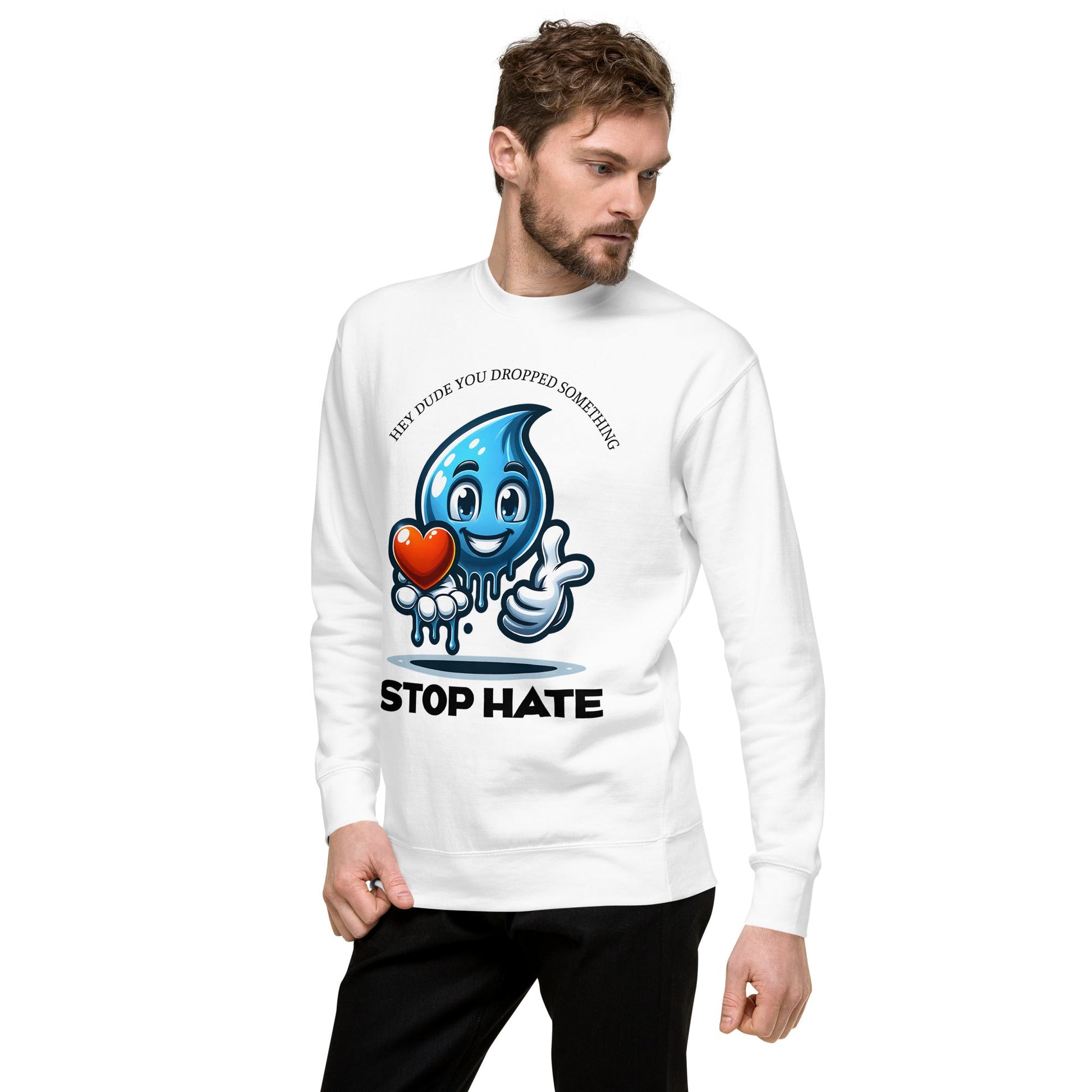 Unisex Sweatshirt - Blue Emoji "Dude, You Dropped Something" | Stop Hate | Soft & Cozy - Sublimegifts4u.com