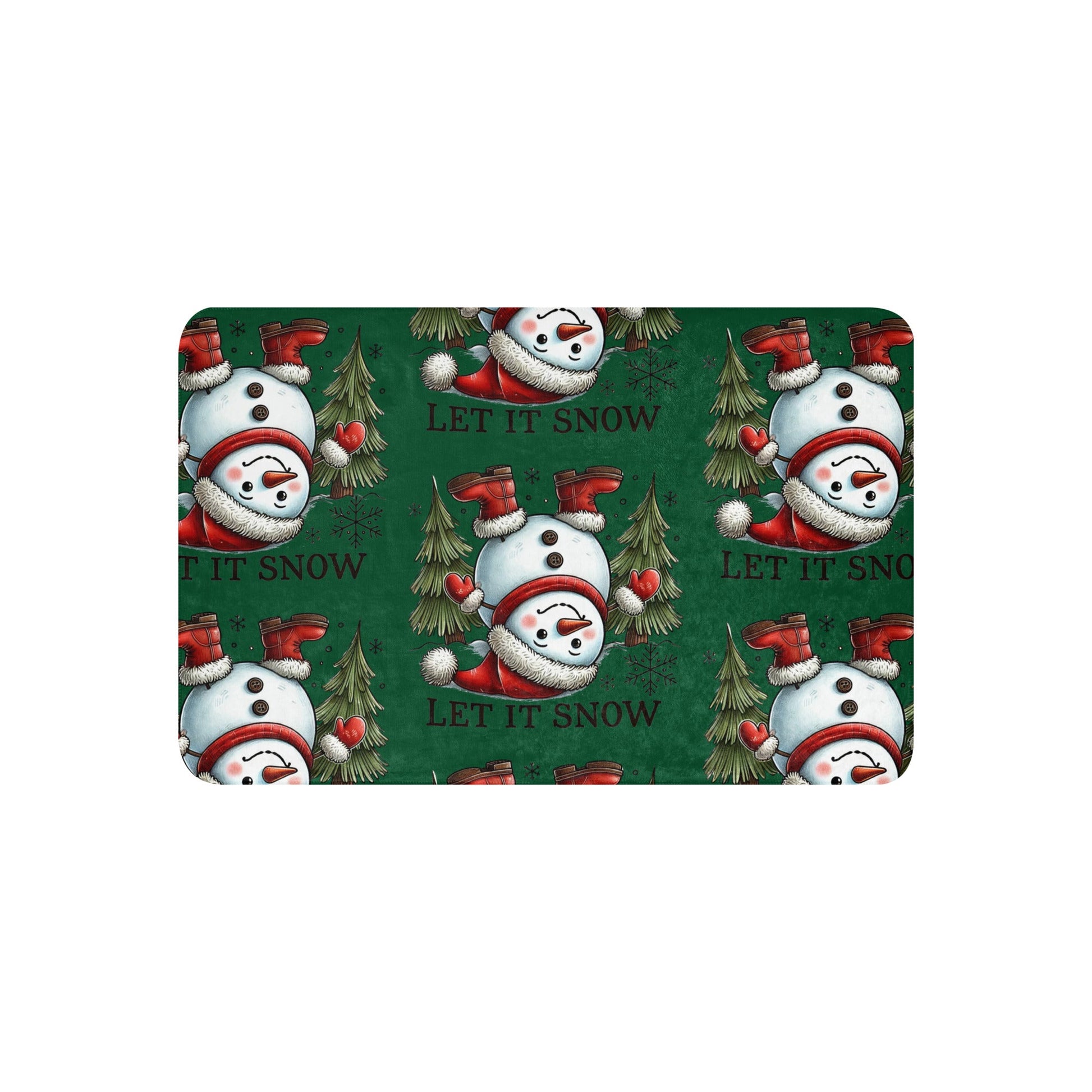 Upside - Down Snowman Sherpa Blanket – Let It Snow | 37"x57" Green Holiday Throw - Sublimegifts4u.com