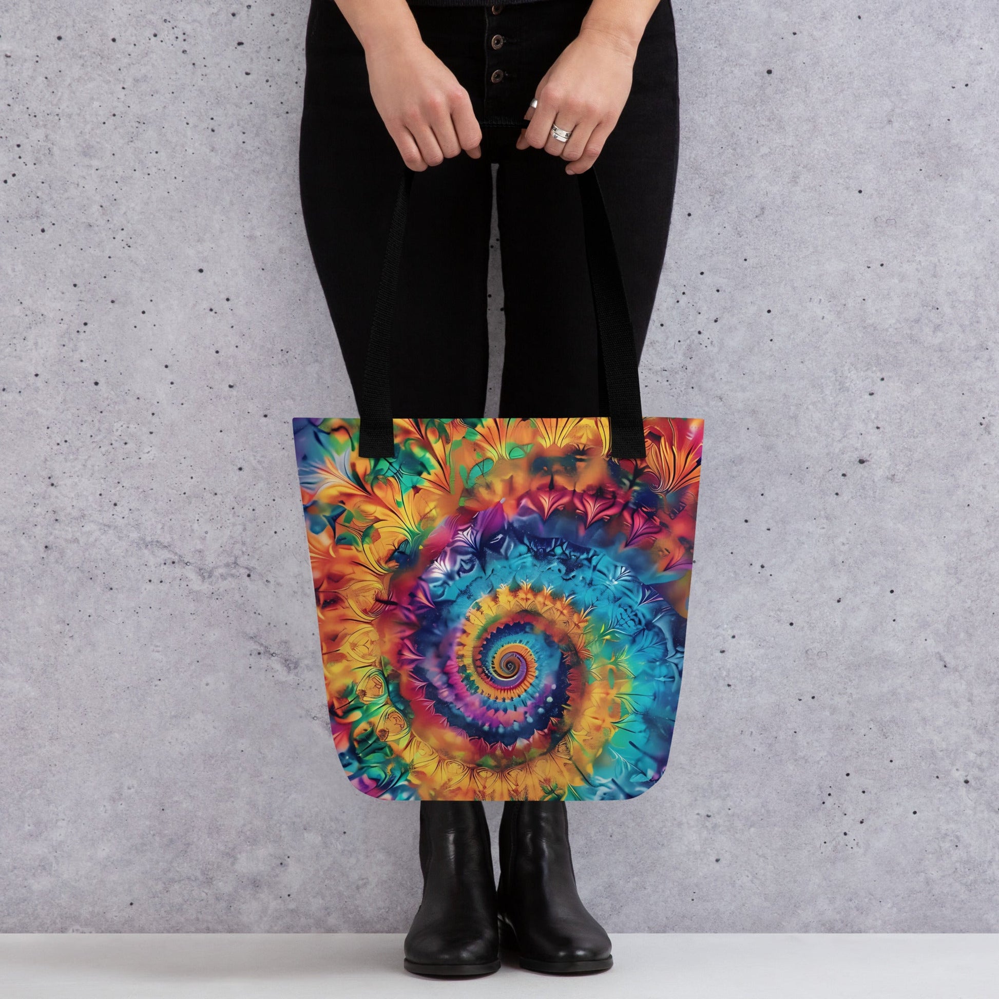 Vibrant Tie - Dye Print Tote Bag – Stylish and Spacious Carry - All - Sublimegifts4u.com