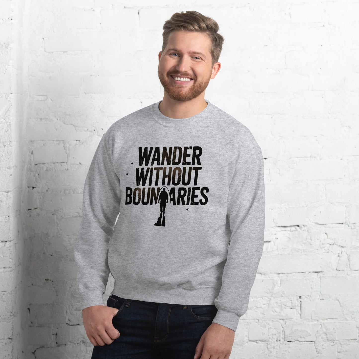 Wander Without Boundaries Men's Sweatshirt – Cozy Adventure Wear - Sublimegifts4u.com