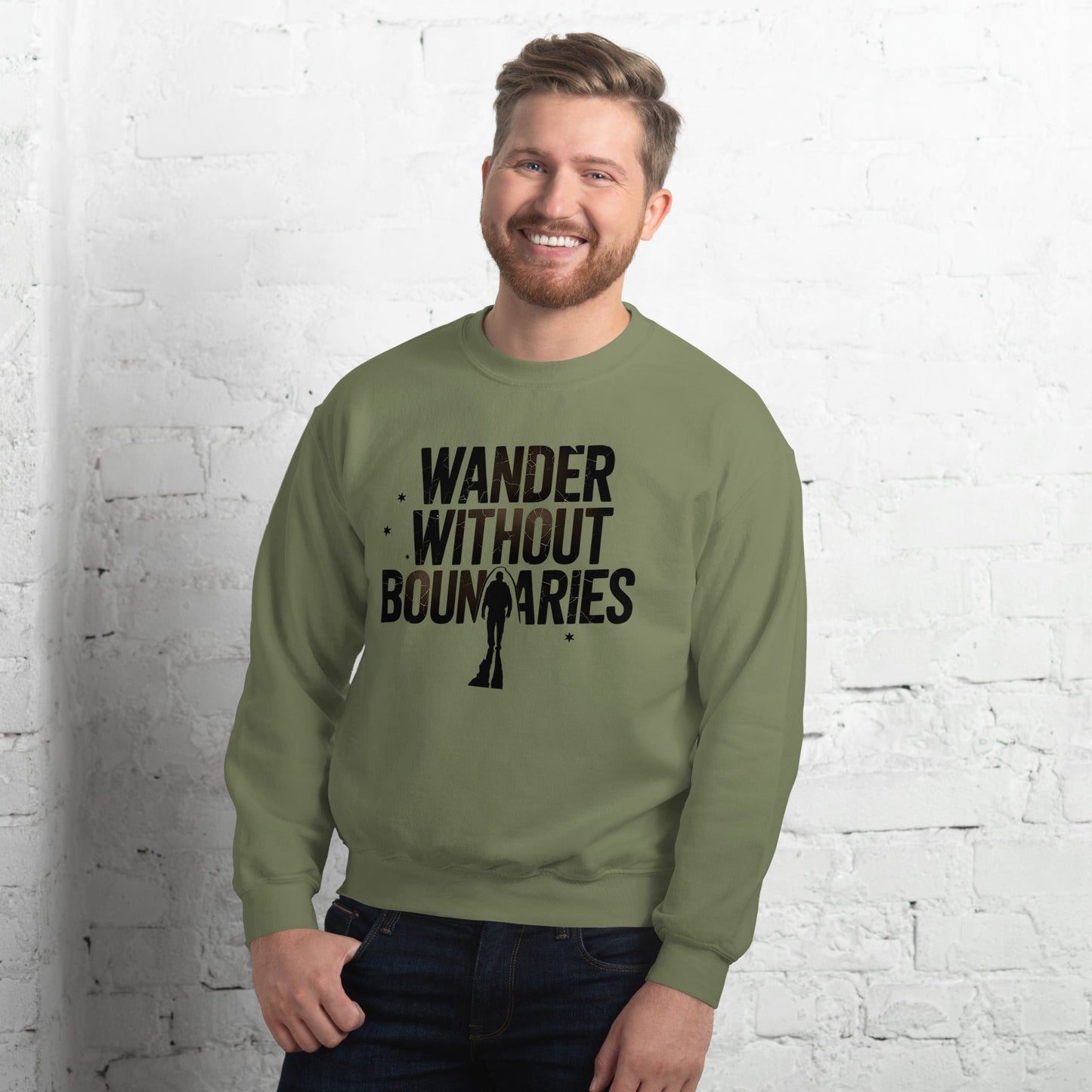 Wander Without Boundaries Men's Sweatshirt – Cozy Adventure Wear - Sublimegifts4u.com