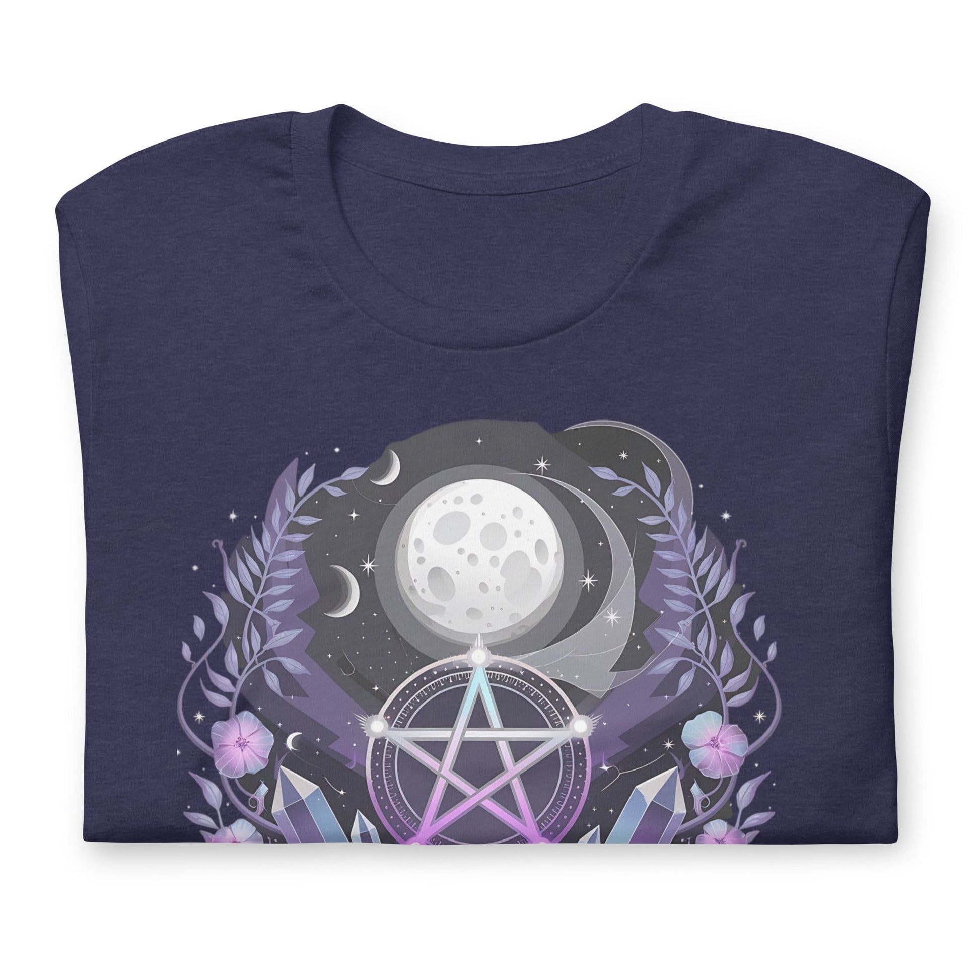 Wiccan Tee with Purple Crystals & Symbol for Women | Soft, Lightweight & Flattering - Sublimegifts4u.com