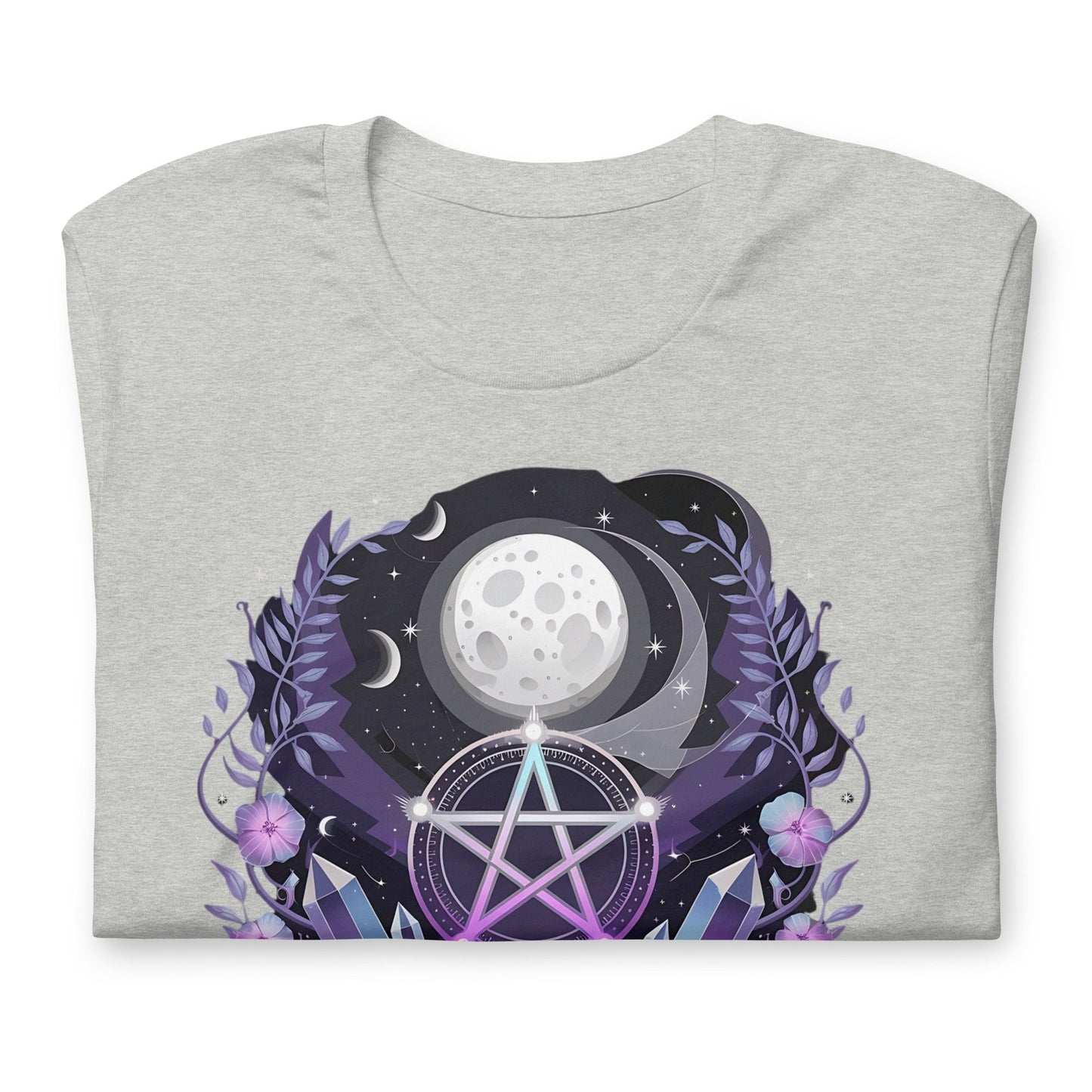 Wiccan Tee with Purple Crystals & Symbol for Women | Soft, Lightweight & Flattering - Sublimegifts4u.com