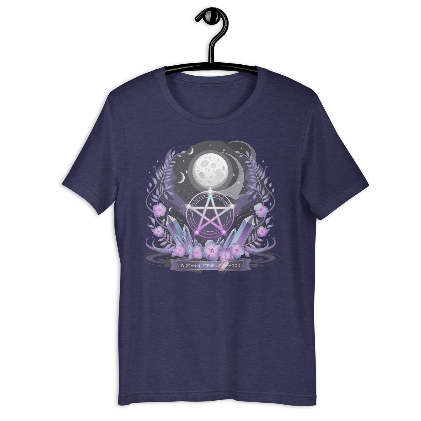 Wiccan Tee with Purple Crystals & Symbol for Women | Soft, Lightweight & Flattering - Sublimegifts4u.com