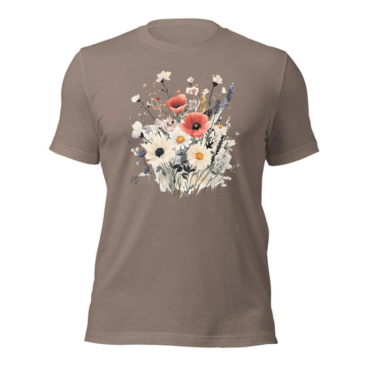 Wildflower Arrangement Women's Tee – Soft 100% Cotton T-Shirt with Vibrant Floral Design - Sublimegifts4u.com