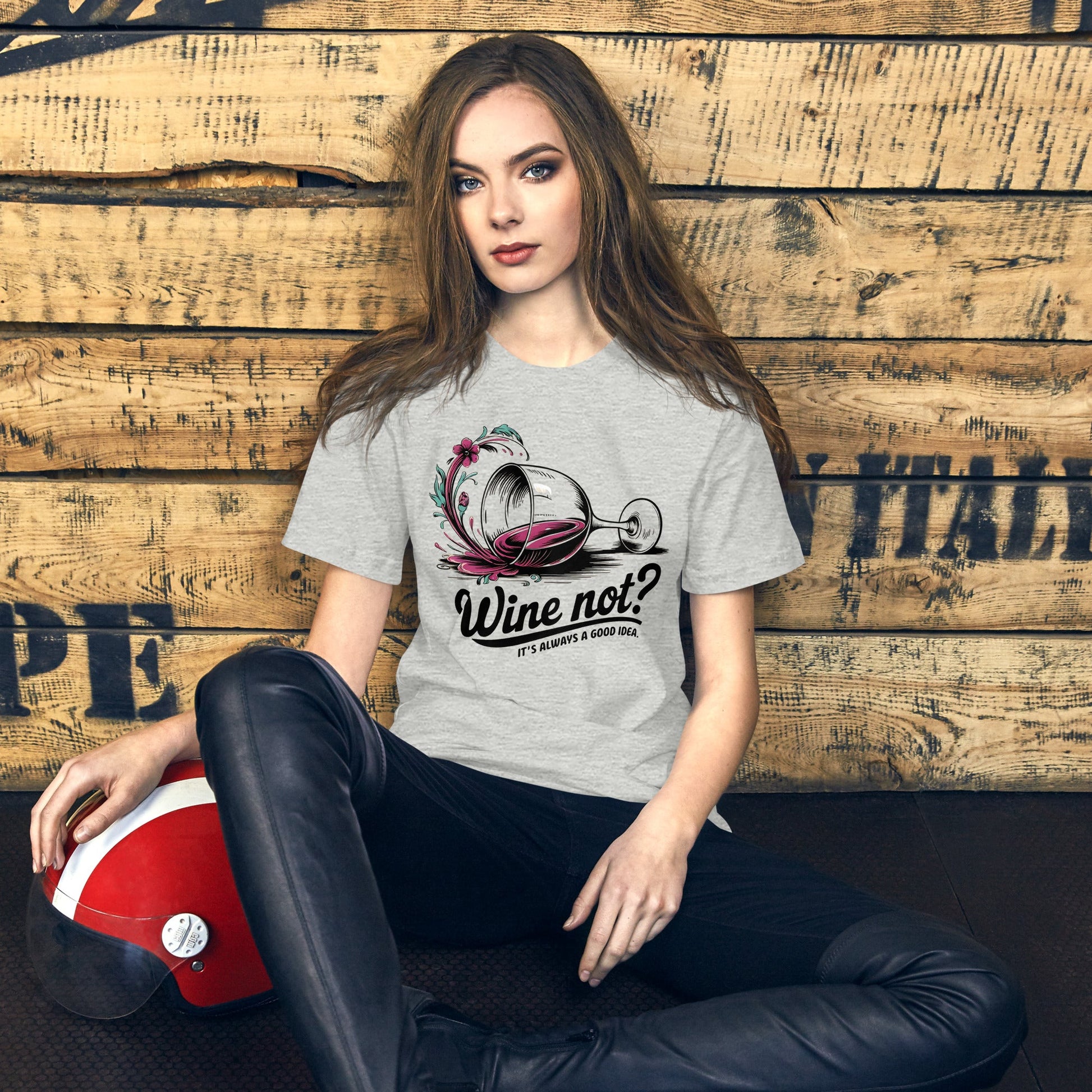 Wine Not? Women's T-Shirt – Spilled Wine Design & Fun Quote - Sublimegifts4u.com