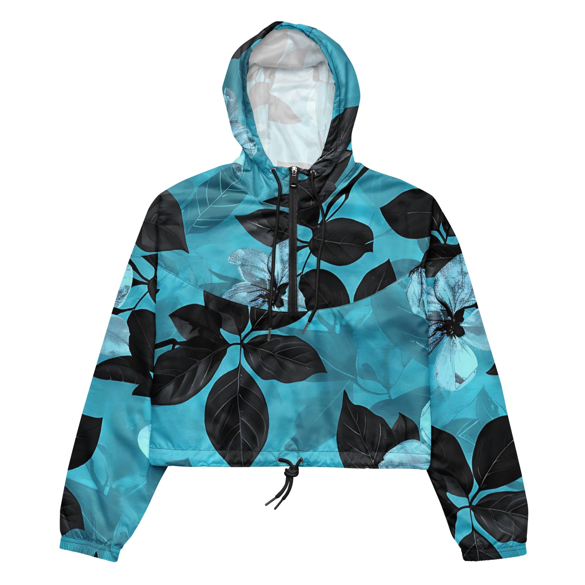 Women's Abstract Neon Cropped Windbreaker - Sublimegifts4u.com