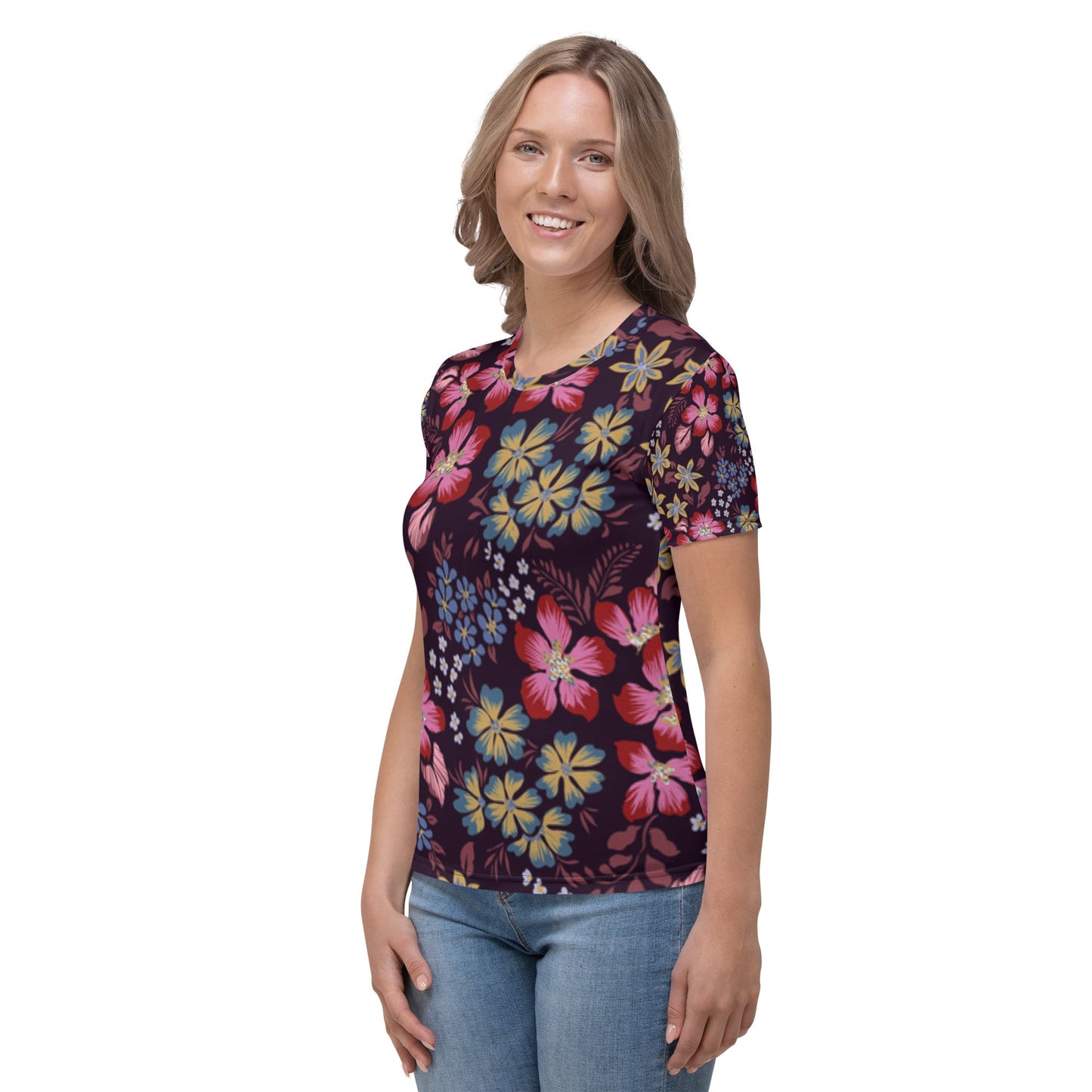 Women's All - Over Print Tee - Comfortable & Durable Cotton - Touch Polyester - Sublimegifts4u.com