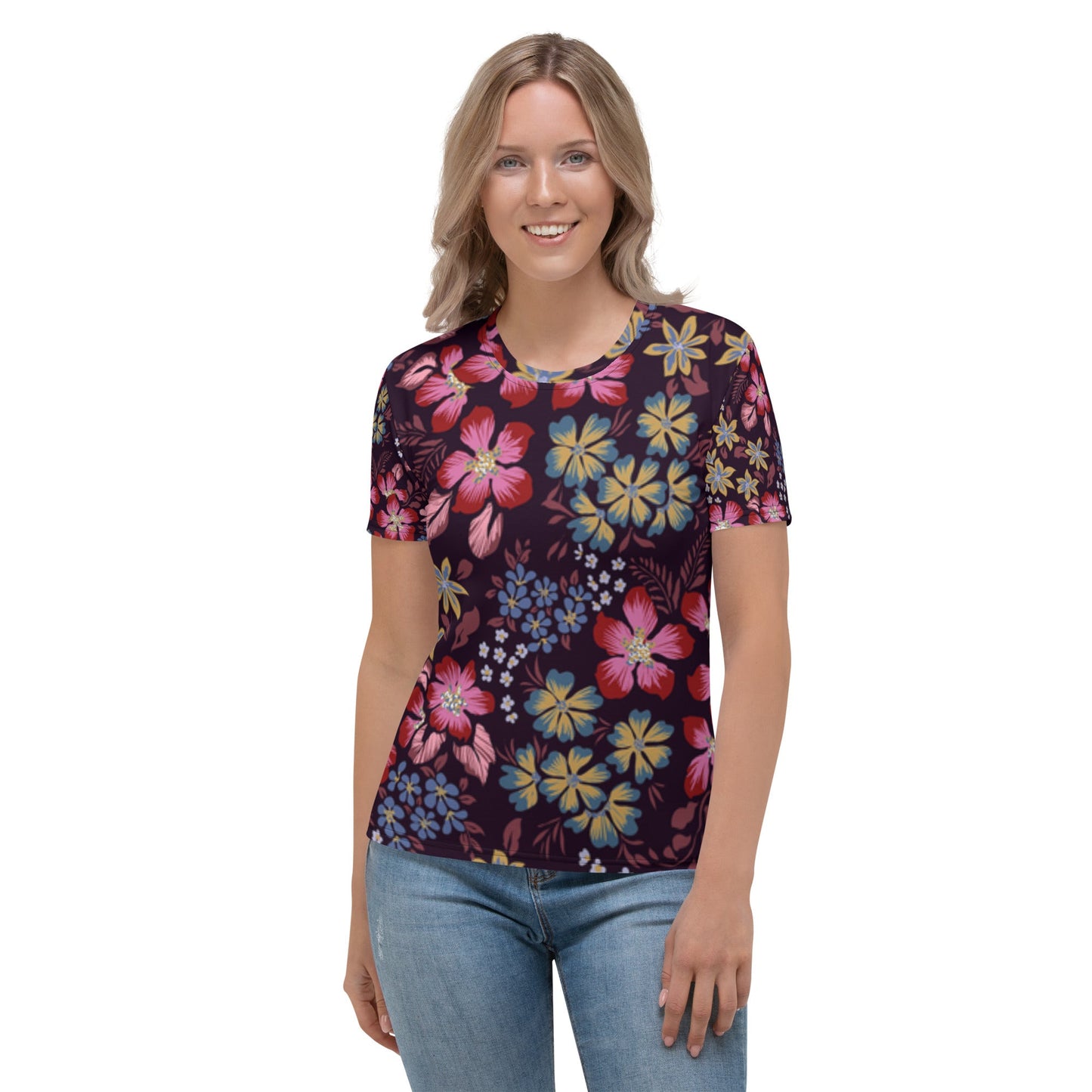 Women's All - Over Print Tee - Comfortable & Durable Cotton - Touch Polyester - Sublimegifts4u.com