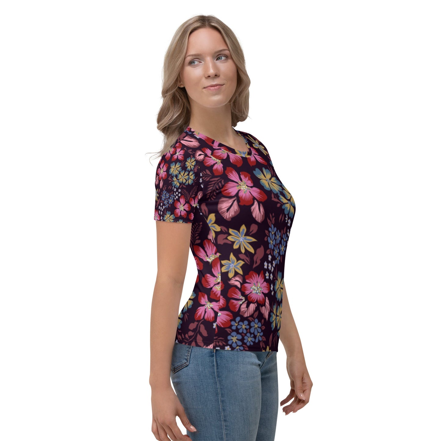 Women's All - Over Print Tee - Comfortable & Durable Cotton - Touch Polyester - Sublimegifts4u.com