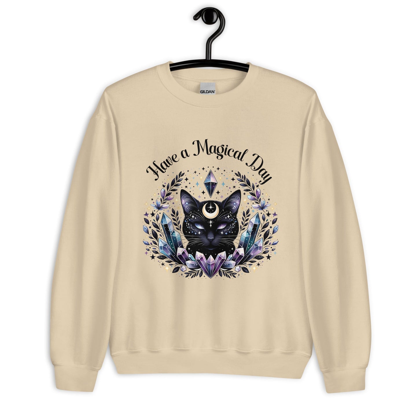 Women's Celestial Cat Sweatshirt - 'Have a Magical Day' - Cozy & Stylish - Sublimegifts4u.com