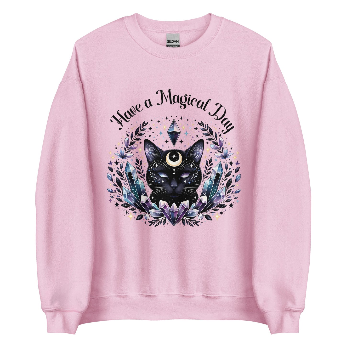 Women's Celestial Cat Sweatshirt - 'Have a Magical Day' - Cozy & Stylish - Sublimegifts4u.com