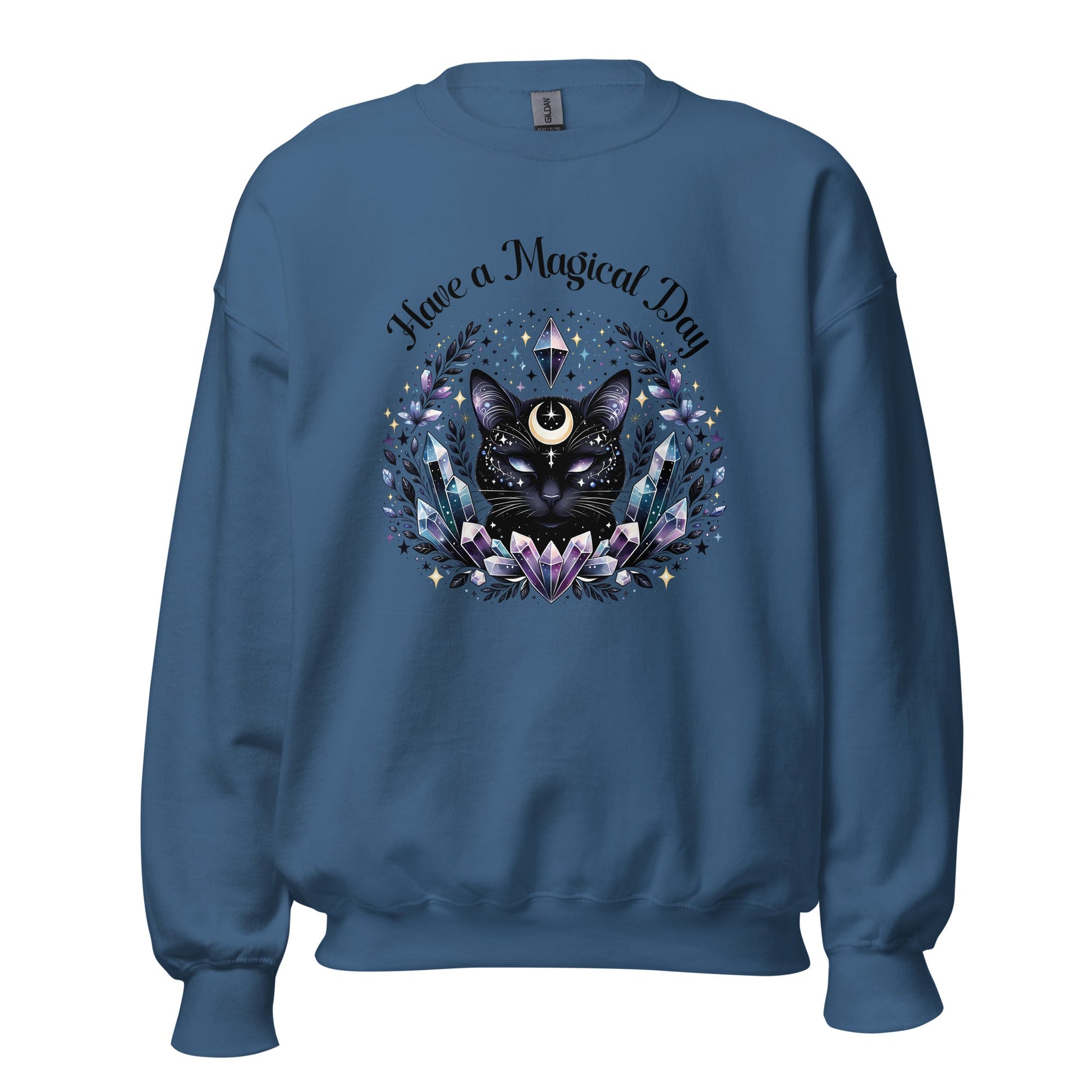 Women's Celestial Cat Sweatshirt - 'Have a Magical Day' - Cozy & Stylish - Sublimegifts4u.com