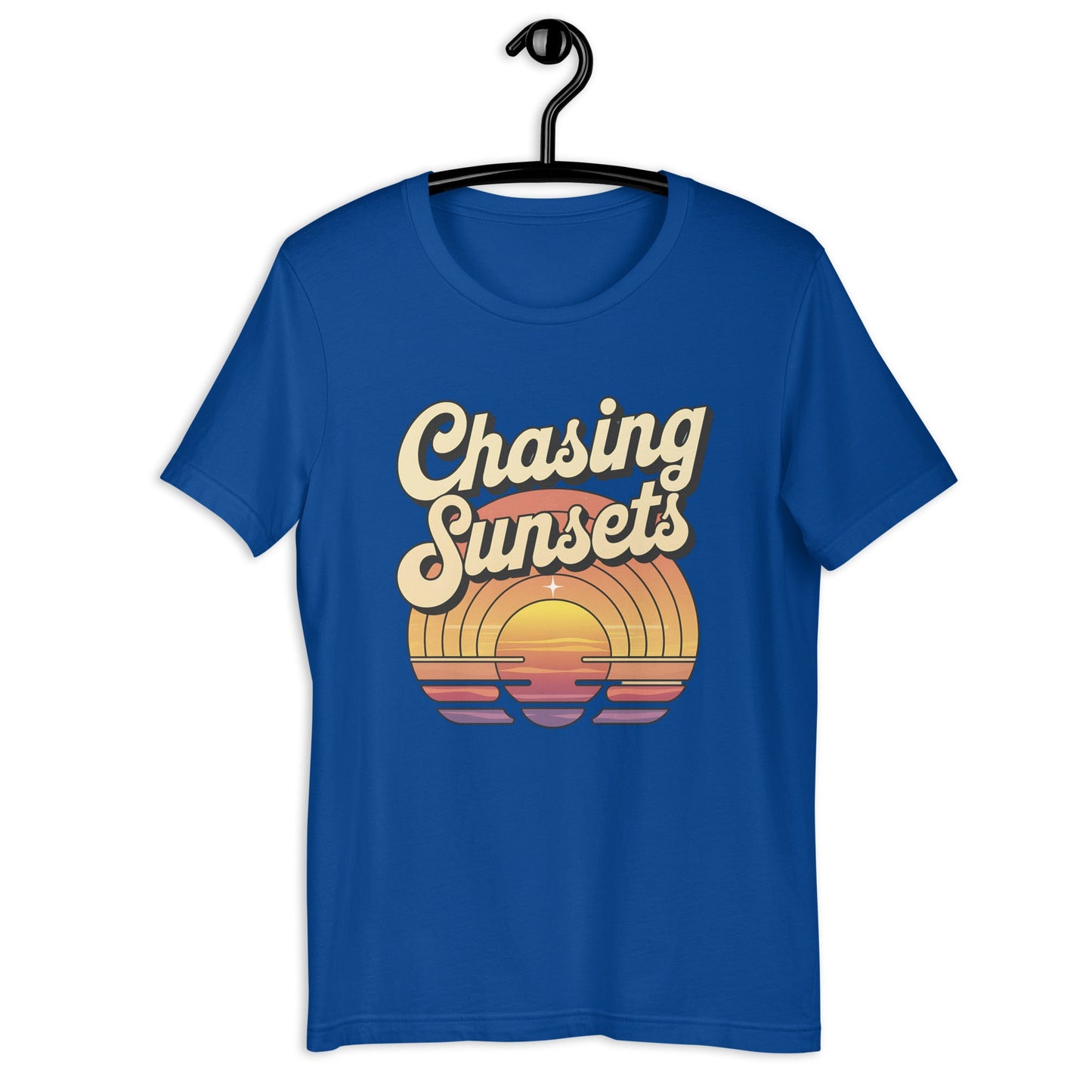 Women's "Chasing Sunsets" Tee with Vintage Retro Sunset Design - Soft and Lightweight - Sublimegifts4u.com