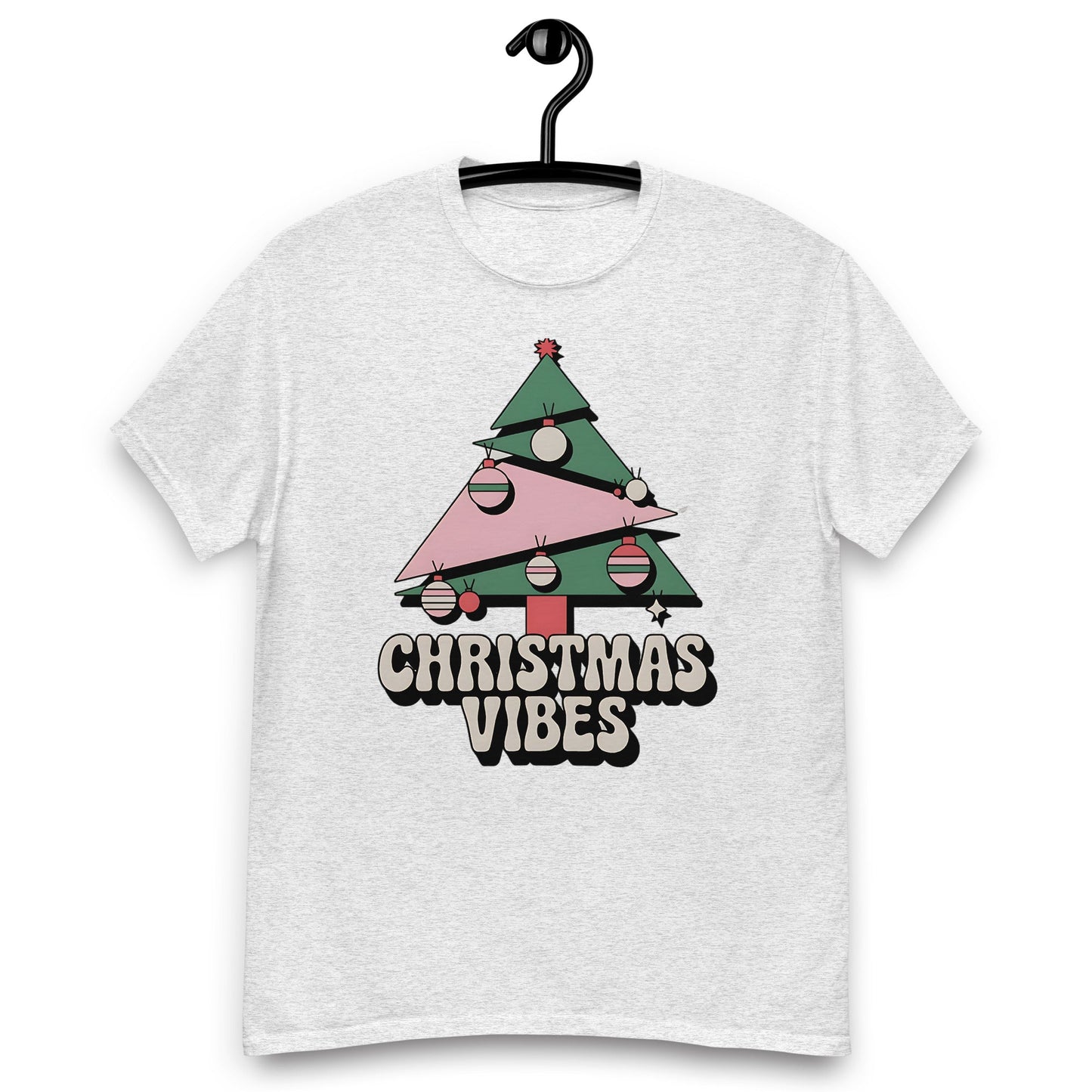 Women's Christmas T-Shirt - Abstract Tree Design with "Christmas Vibes - Sublimegifts4u.com