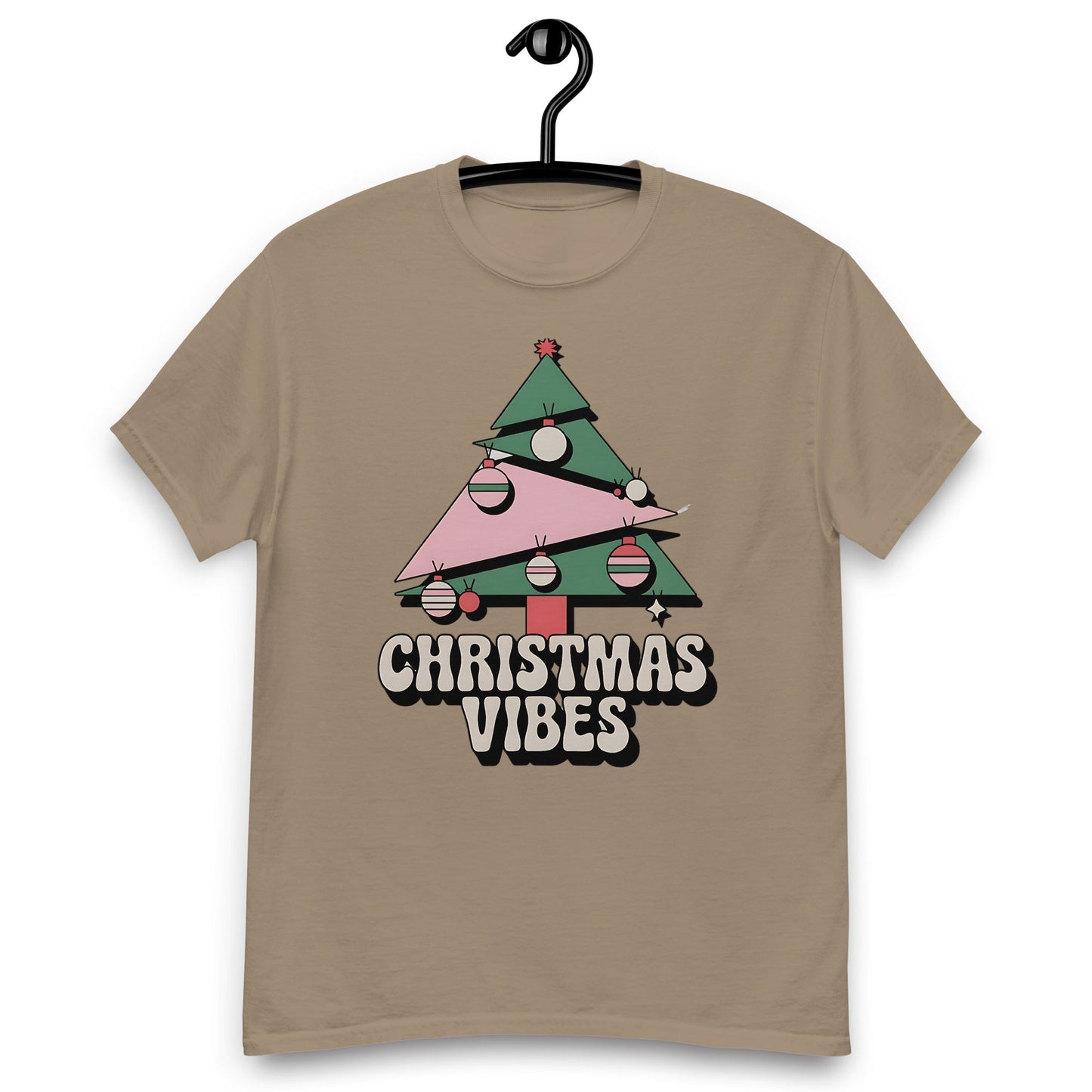 Women's Christmas T-Shirt - Abstract Tree Design with "Christmas Vibes - Sublimegifts4u.com