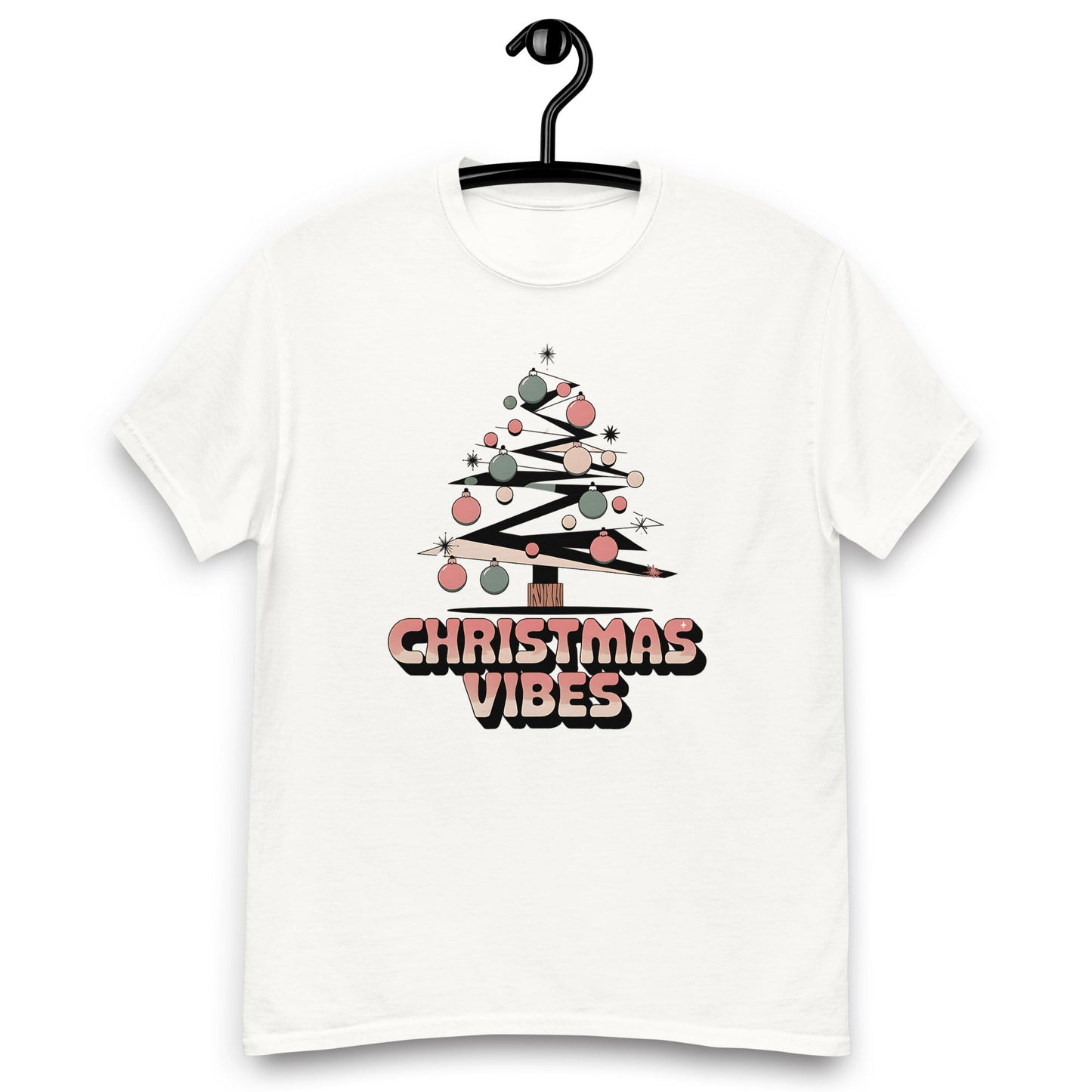 Women's Christmas T-Shirt - Abstract Tree Design with "Christmas Vibes - Sublimegifts4u.com