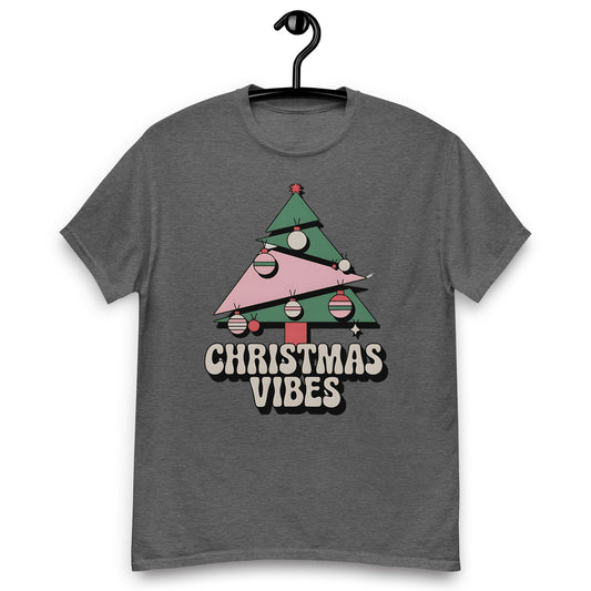 Women's Christmas T-Shirt - Abstract Tree Design with "Christmas Vibes - Sublimegifts4u.com