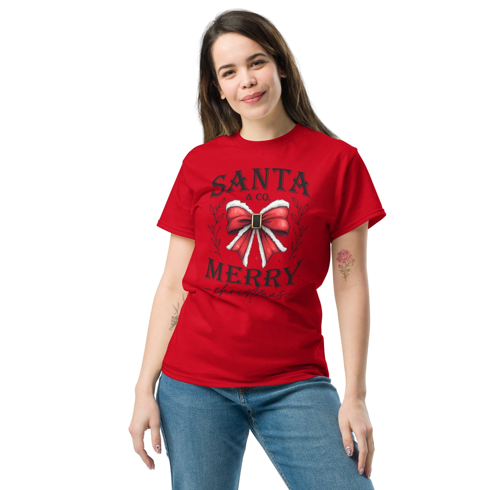 Women’s Christmas Tee | 'Santa Co. Merry Christmas' | Festive Holiday Shirt - Sublimegifts4u.com