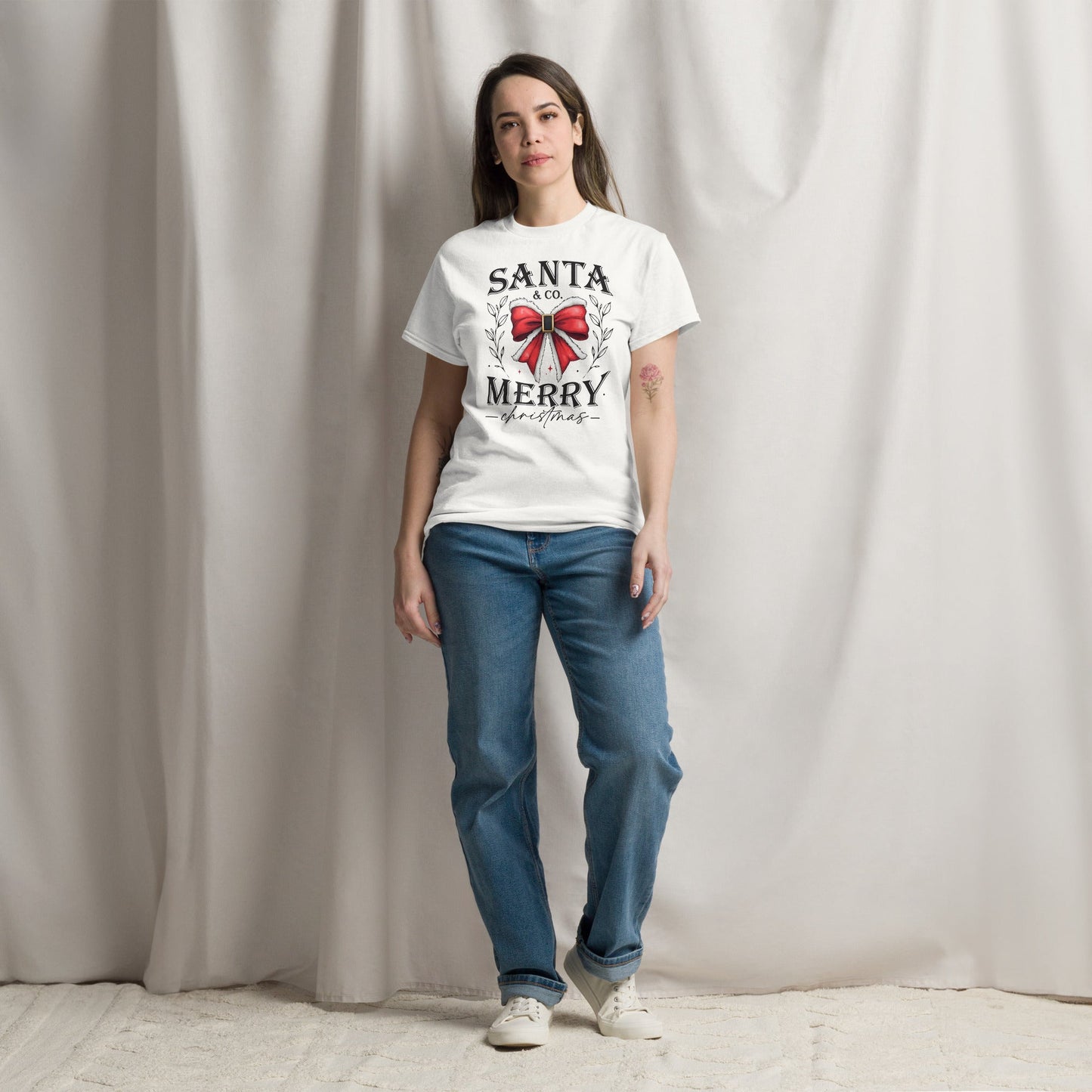 Women’s Christmas Tee | 'Santa Co. Merry Christmas' | Festive Holiday Shirt - Sublimegifts4u.com