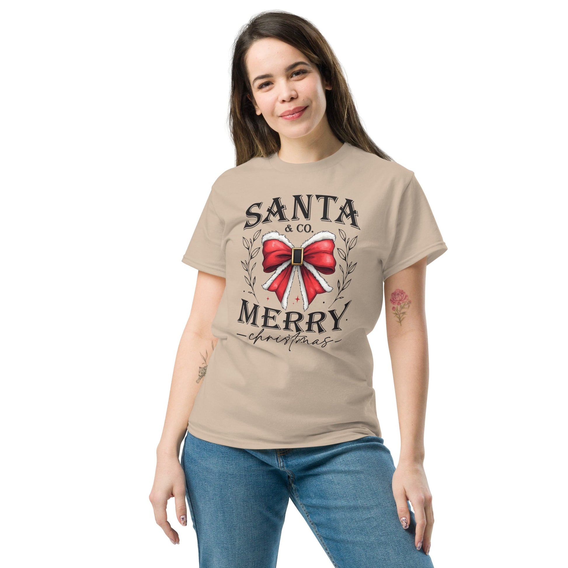 Women’s Christmas Tee | 'Santa Co. Merry Christmas' | Festive Holiday Shirt - Sublimegifts4u.com