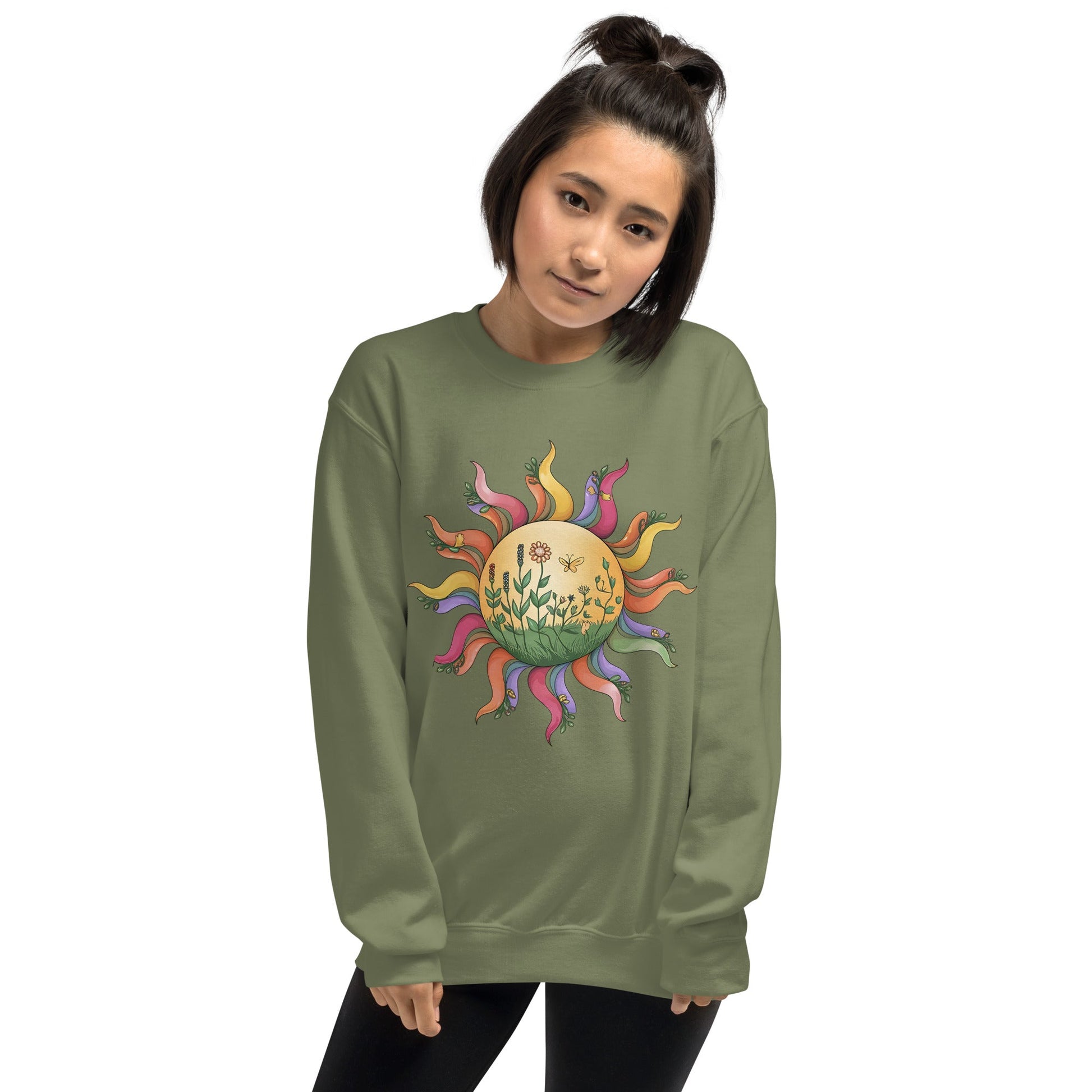 Women's Colorful Sunshine Sweatshirt – Cozy & Stylish - Sublimegifts4u.com