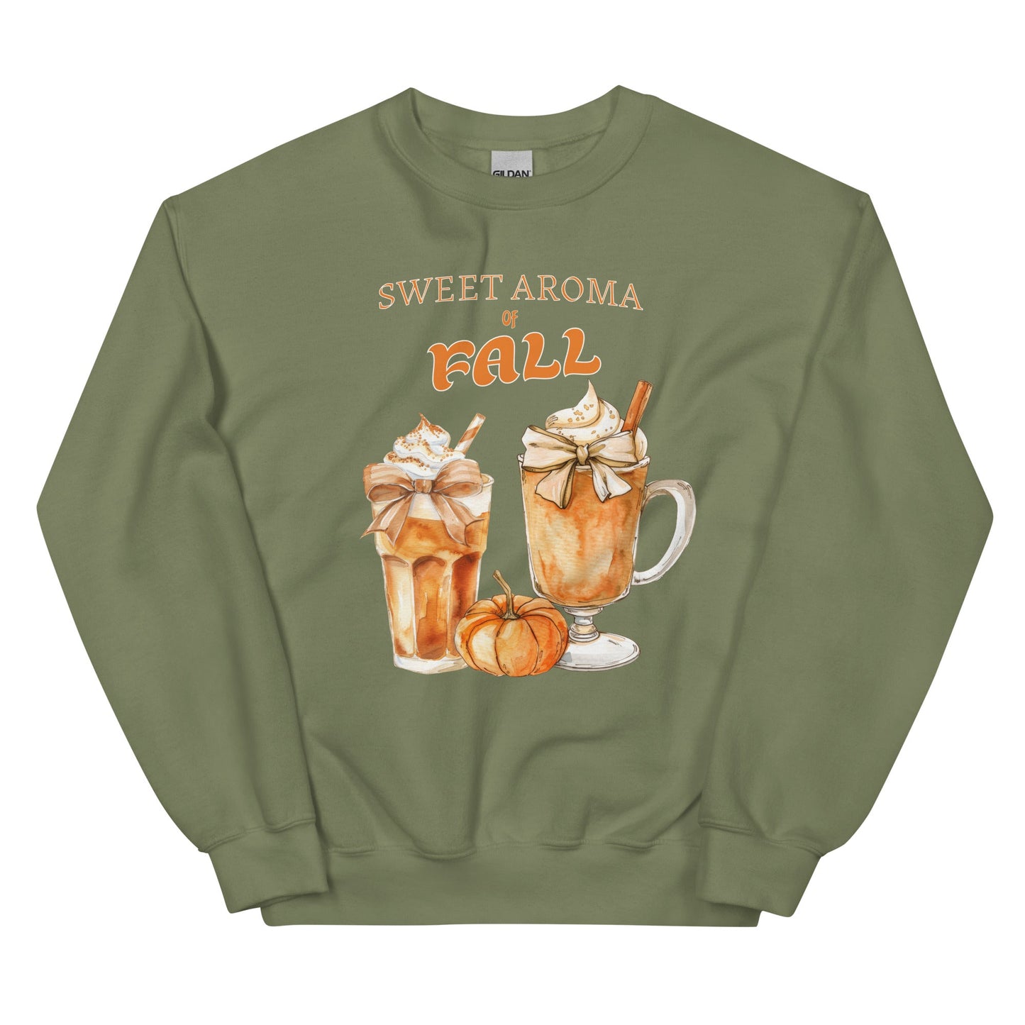 Women's Cozy Fall Sweatshirt - Sweet Aroma of Fall & Spiced Latte Design - Sublimegifts4u.com