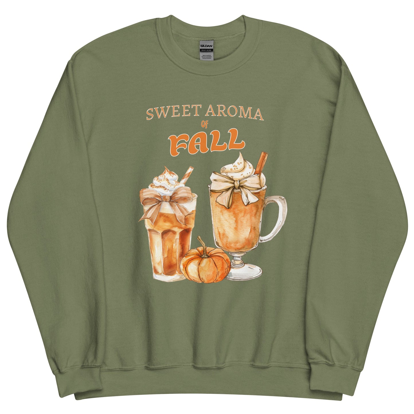 Women's Cozy Fall Sweatshirt - Sweet Aroma of Fall & Spiced Latte Design - Sublimegifts4u.com