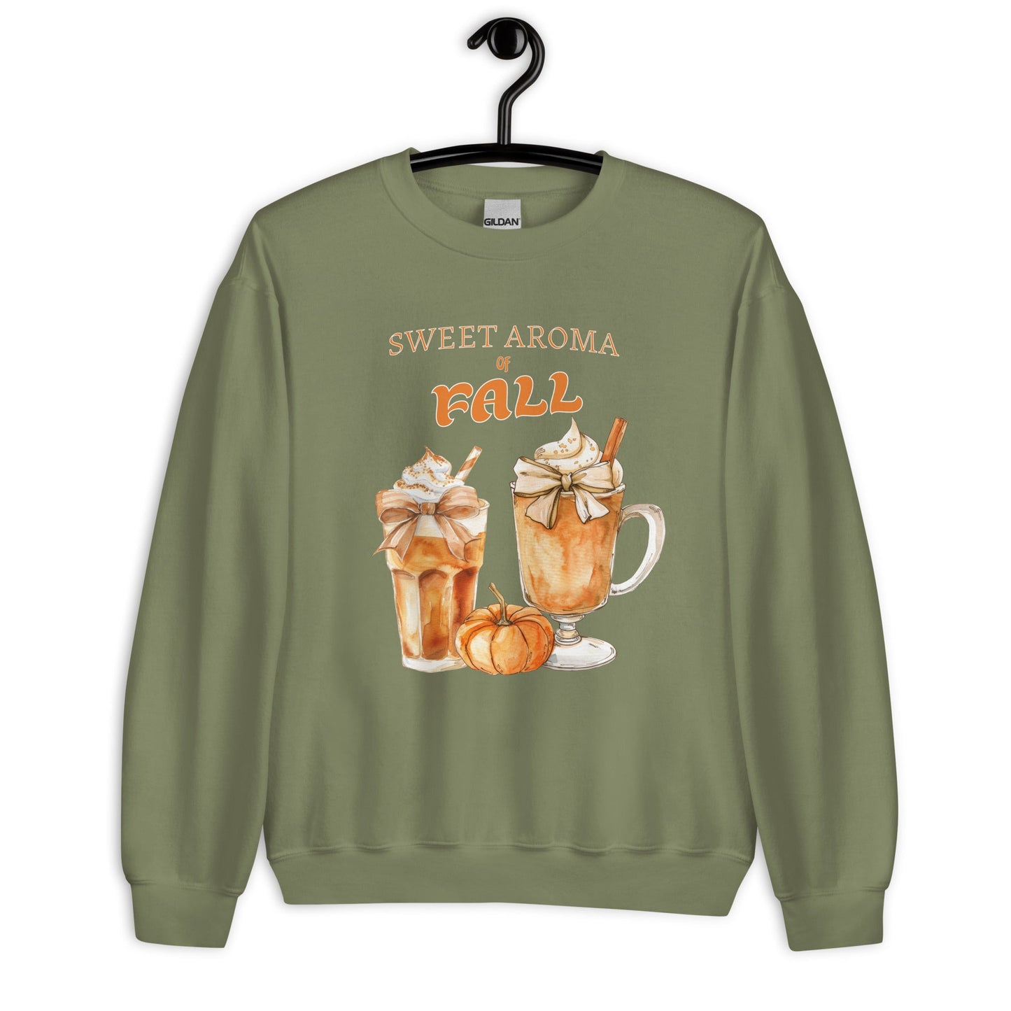 Women's Cozy Fall Sweatshirt - Sweet Aroma of Fall & Spiced Latte Design - Sublimegifts4u.com