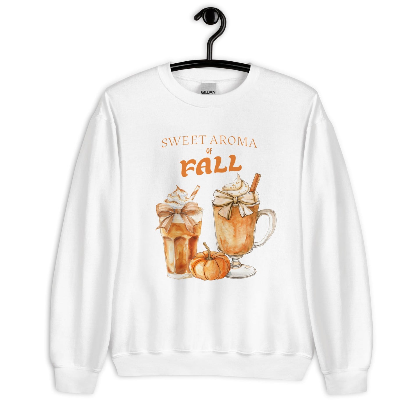 Women's Cozy Fall Sweatshirt - Sweet Aroma of Fall & Spiced Latte Design - Sublimegifts4u.com