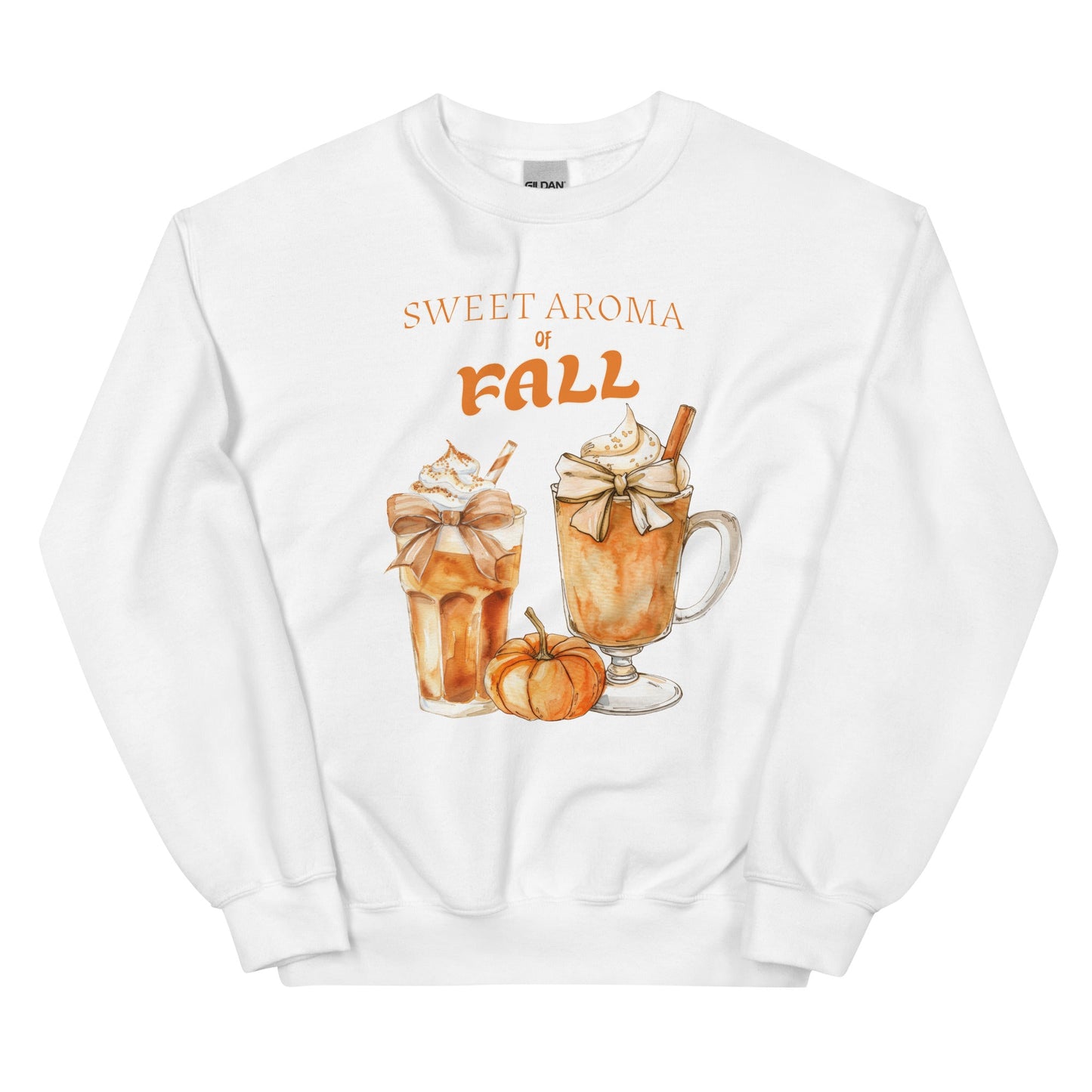 Women's Cozy Fall Sweatshirt - Sweet Aroma of Fall & Spiced Latte Design - Sublimegifts4u.com