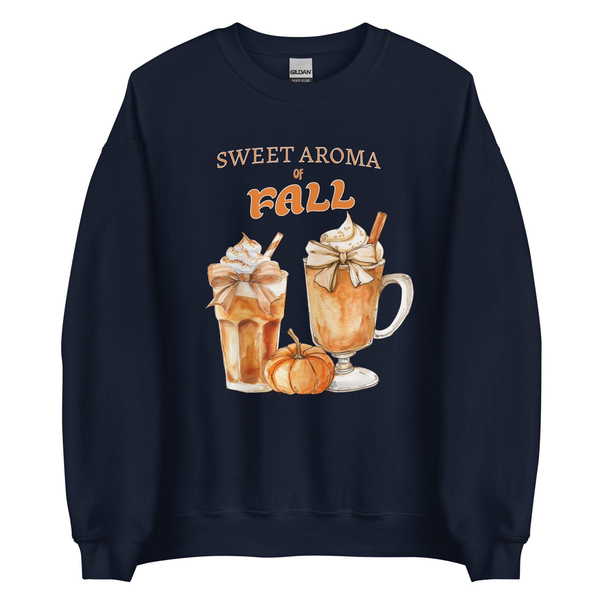 Women's Cozy Fall Sweatshirt - Sweet Aroma of Fall & Spiced Latte Design - Sublimegifts4u.com