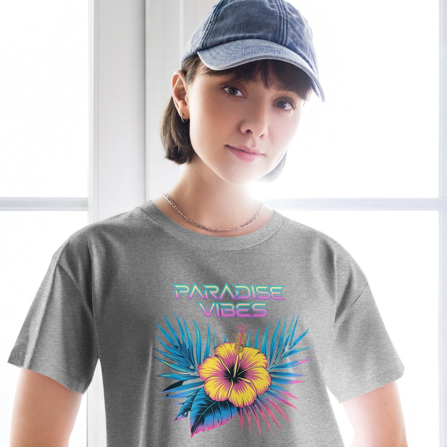 Women's Crop Top with Tropical Flower Design - "Paradise Vibes" - Soft and Stylish - Sublimegifts4u.com