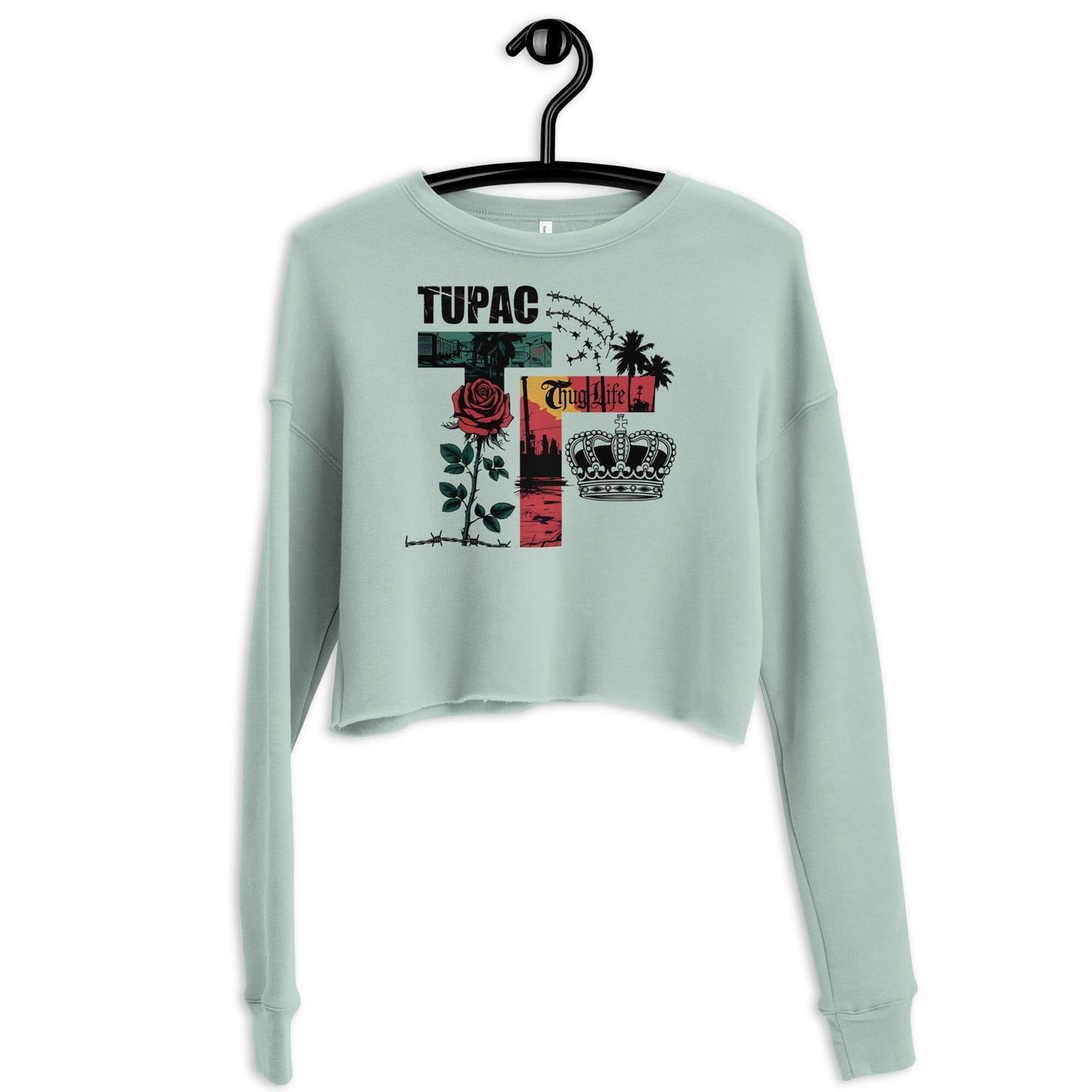 Women’s Cropped Sweatshirt with Rapper Music Design | Urban Fleece Pullover - Sublimegifts4u.com