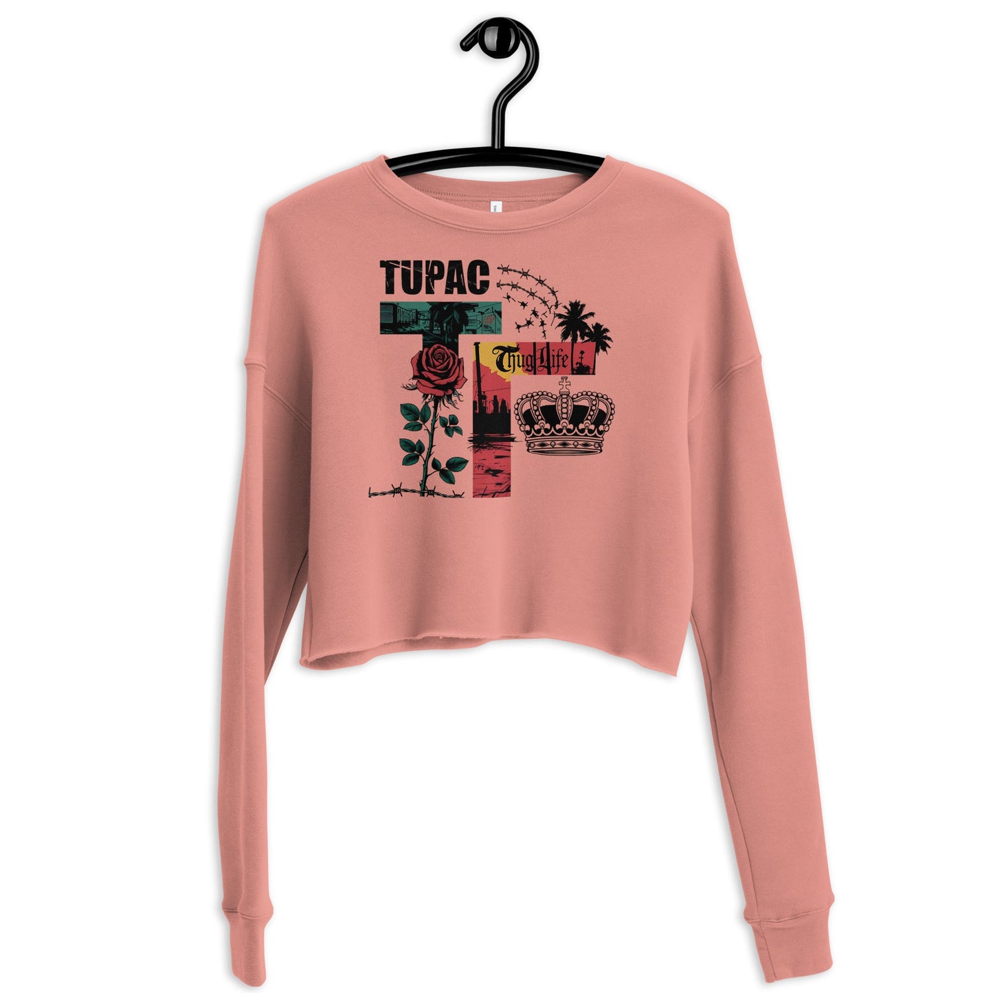 Women’s Cropped Sweatshirt with Rapper Music Design | Urban Fleece Pullover - Sublimegifts4u.com