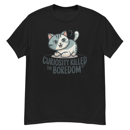 Women's "Curiosity Killed the Boredom" Cat T-Shirt | Funny Cat Lover Tee - Sublimegifts4u.com