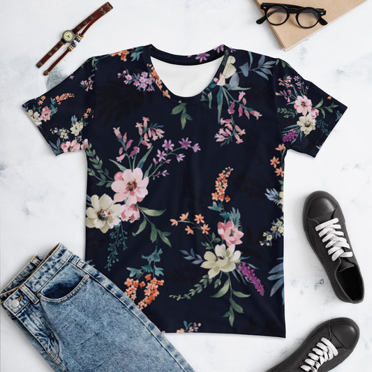 Women's Floral All - Over Print Tee - Soft & Comfortable - Sublimegifts4u.com