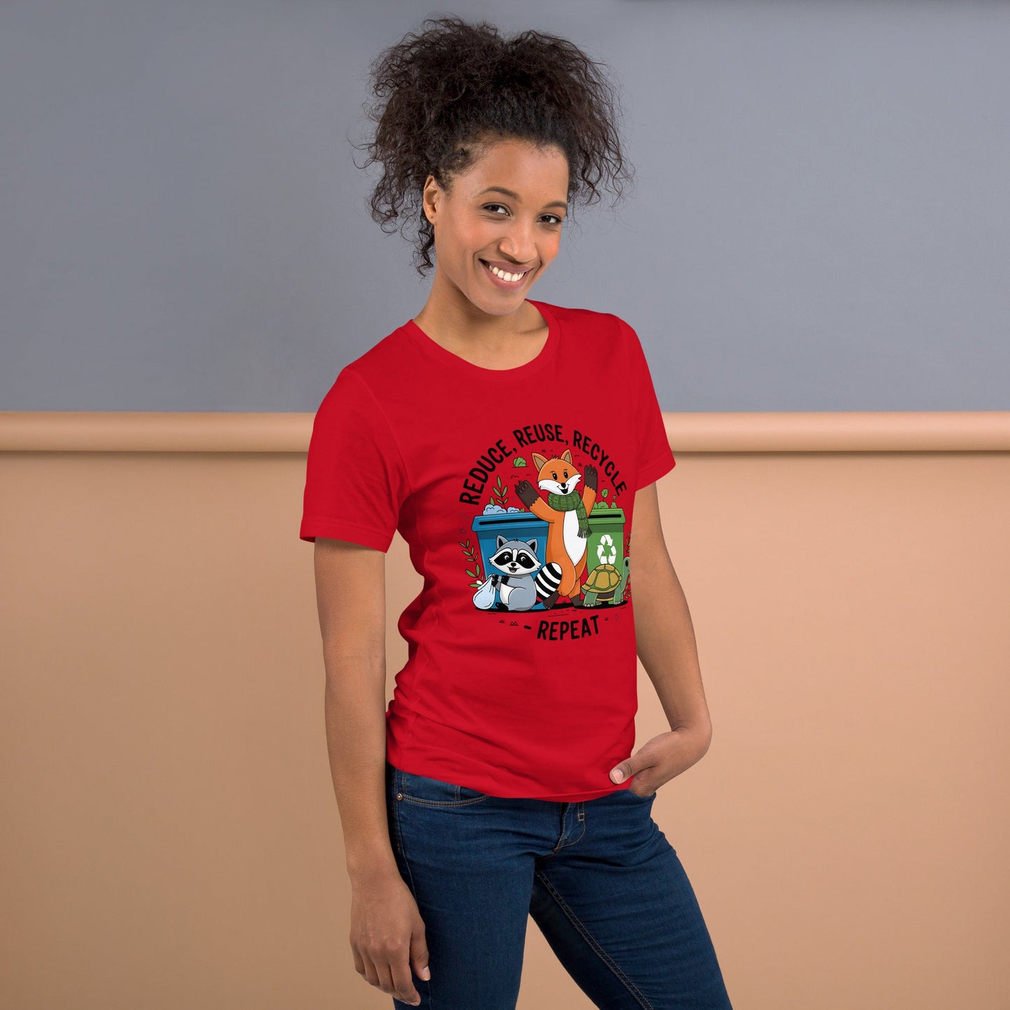 Women's Fox, Turtle & Raccoon Tee – Reduce, Reuse, Recycle - Sublimegifts4u.com