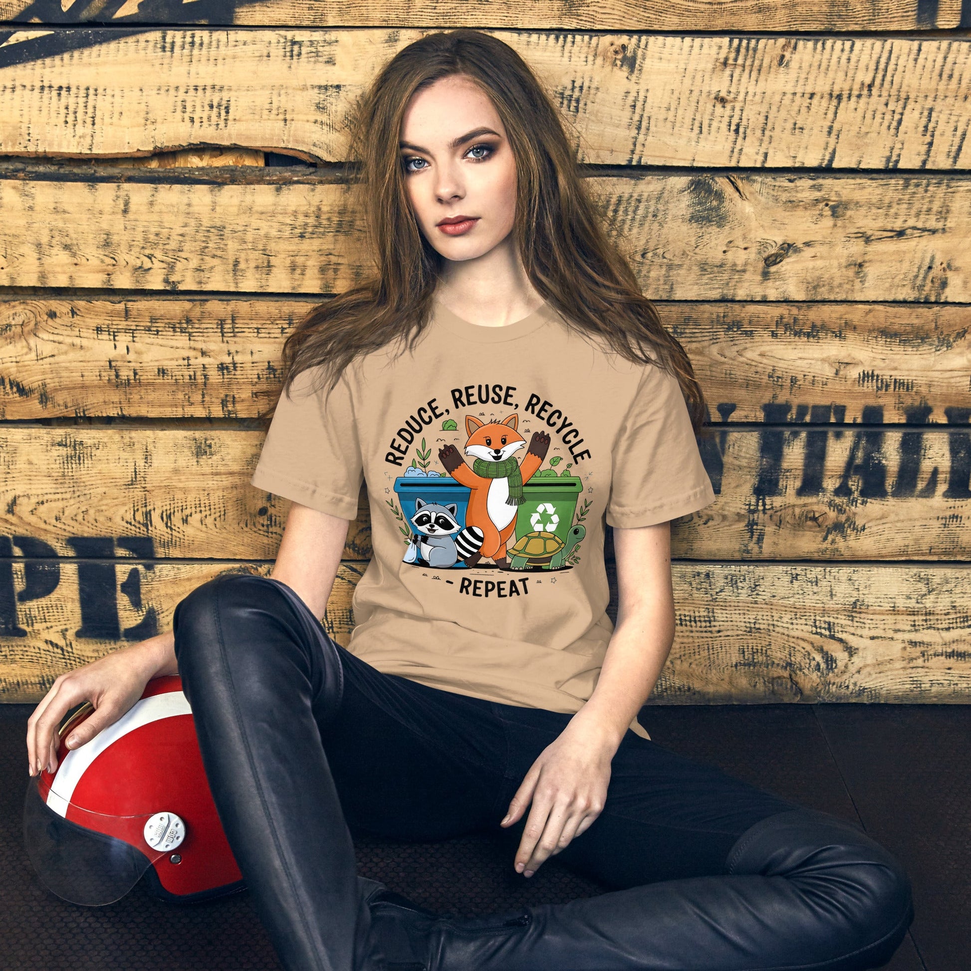 Women's Fox, Turtle & Raccoon Tee – Reduce, Reuse, Recycle - Sublimegifts4u.com